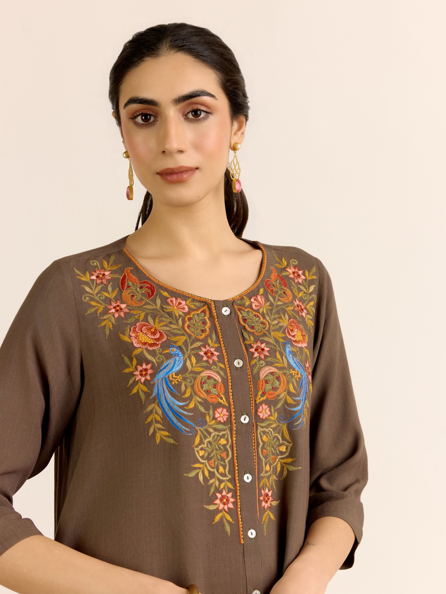 Charcoal Rumi Solid
 Kurta Set