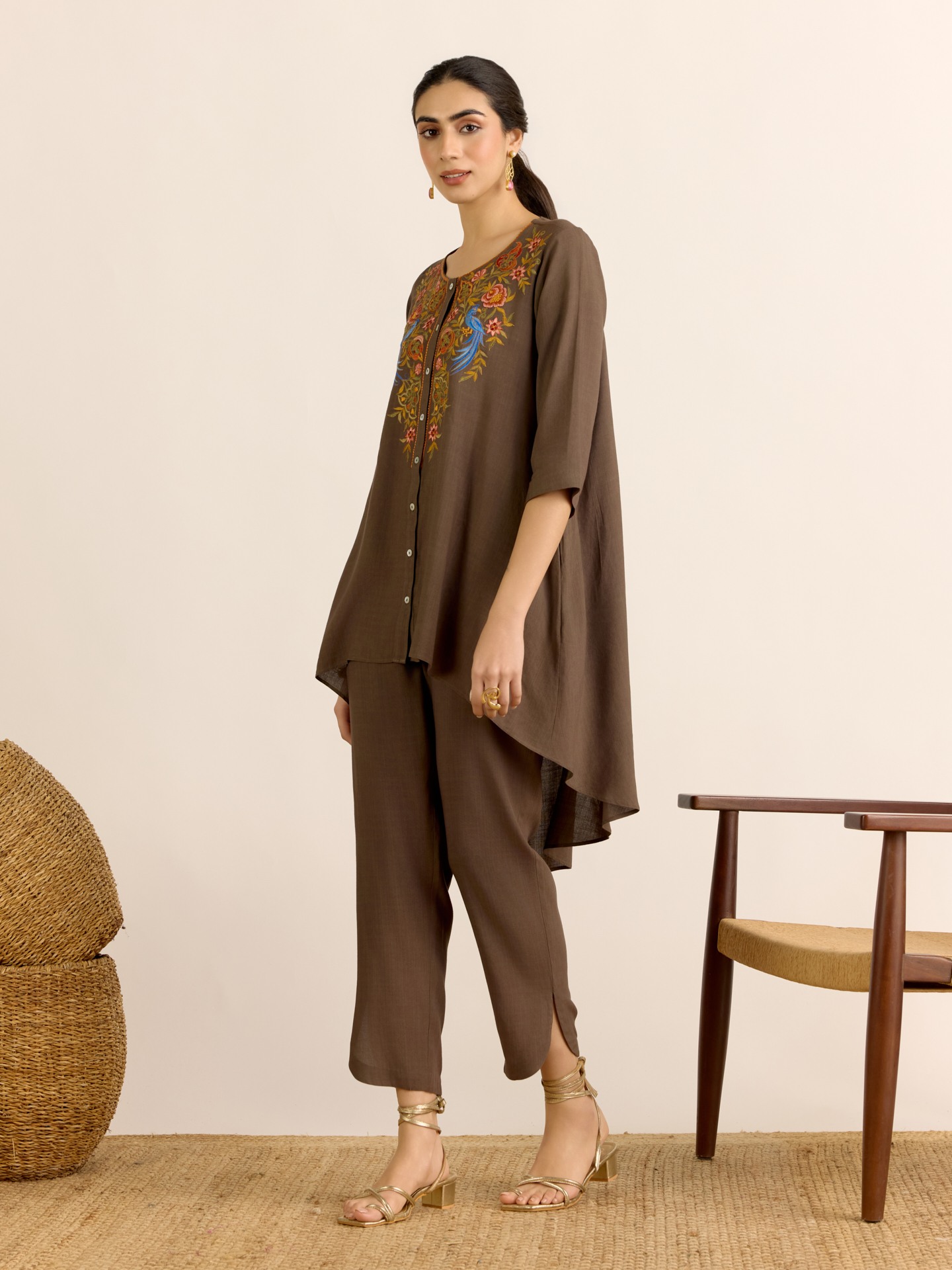 Charcoal Rumi Solid
 Kurta Set