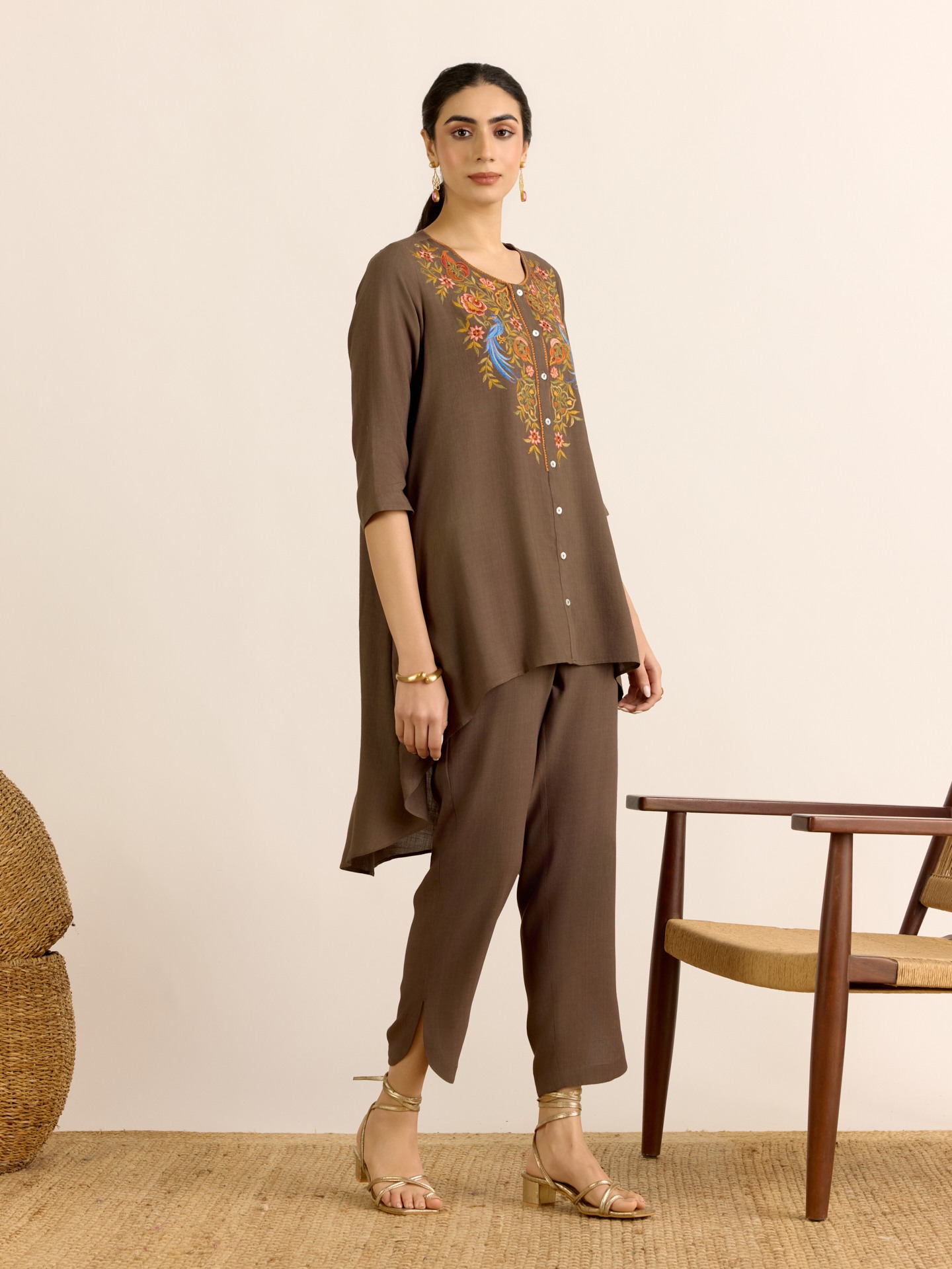 Charcoal Rumi Solid
 Kurta Set