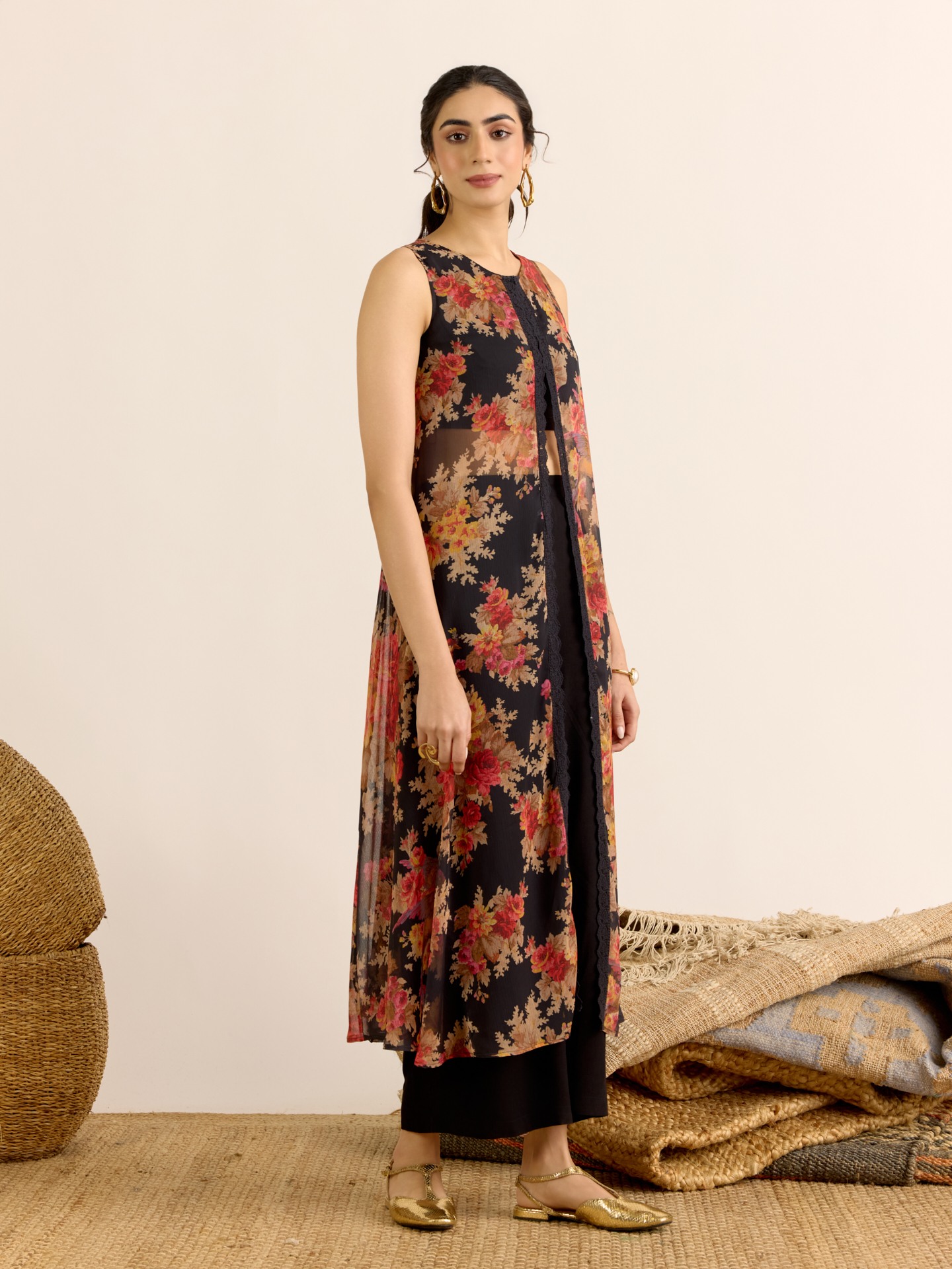 Black Reya Kurta Set