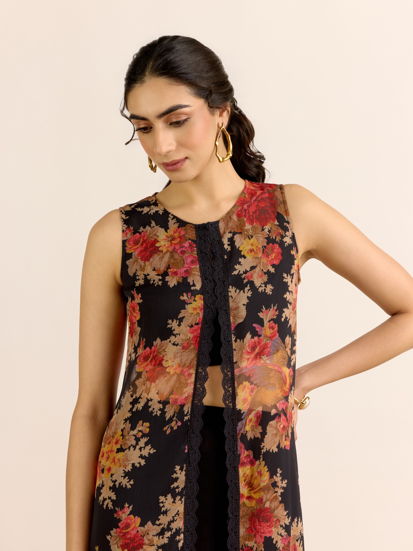 Black Reya Kurta Set