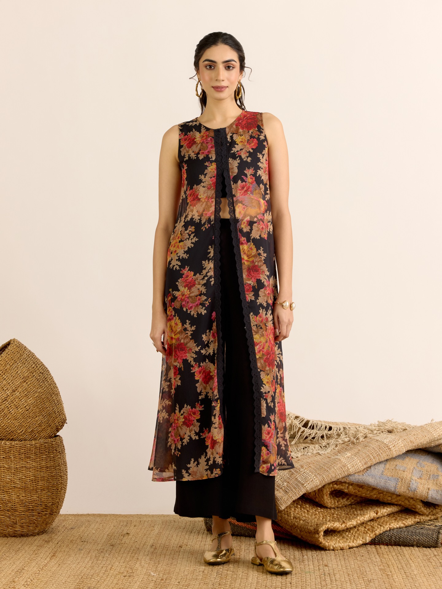 Black Reya Kurta Set