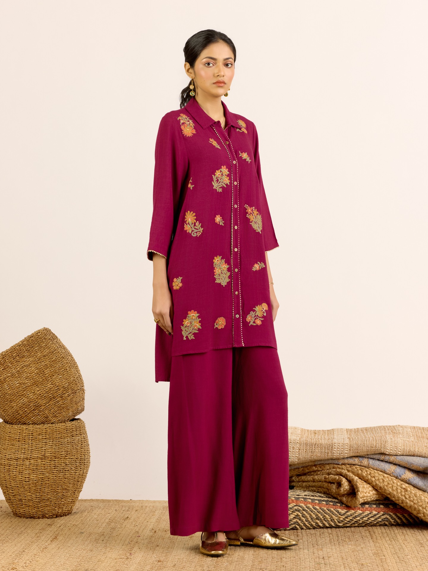 Purple Maya Solid  Kurta Set