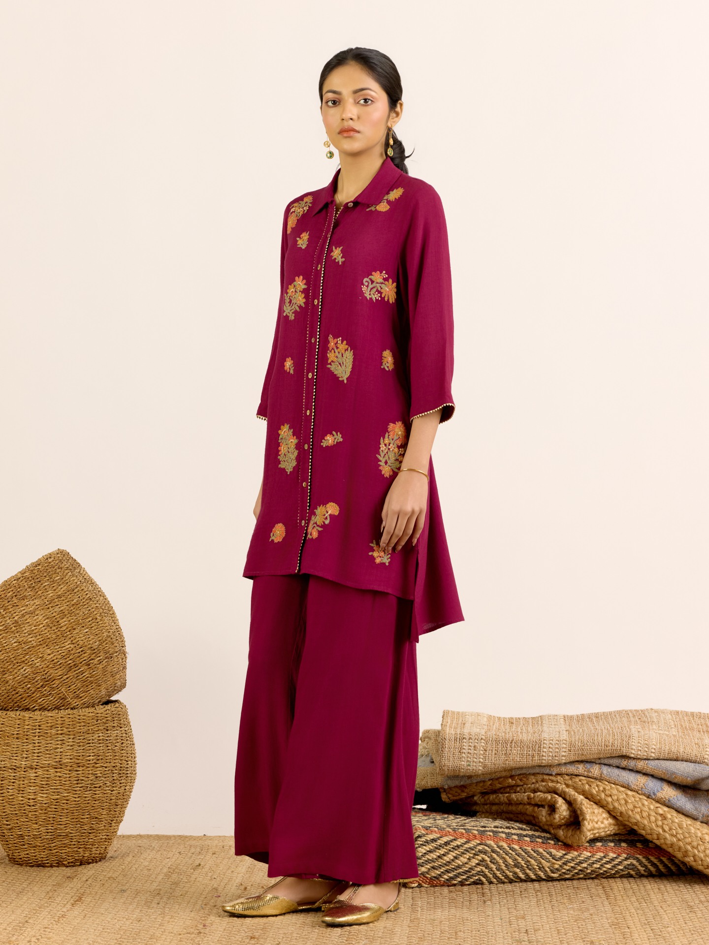 Purple Maya Solid  Kurta Set