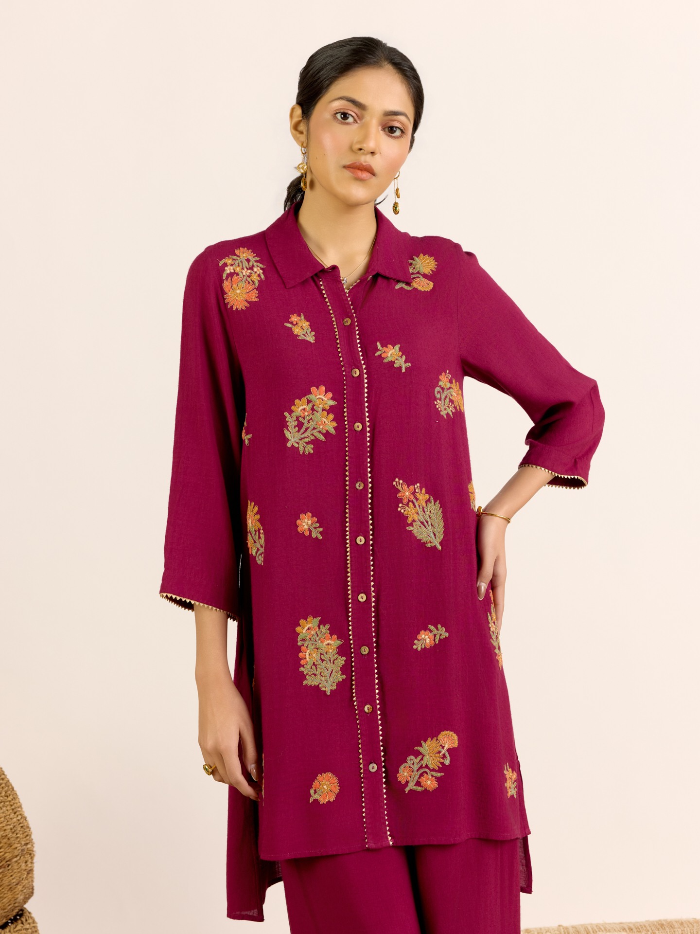 Purple Maya Solid  Kurta Set