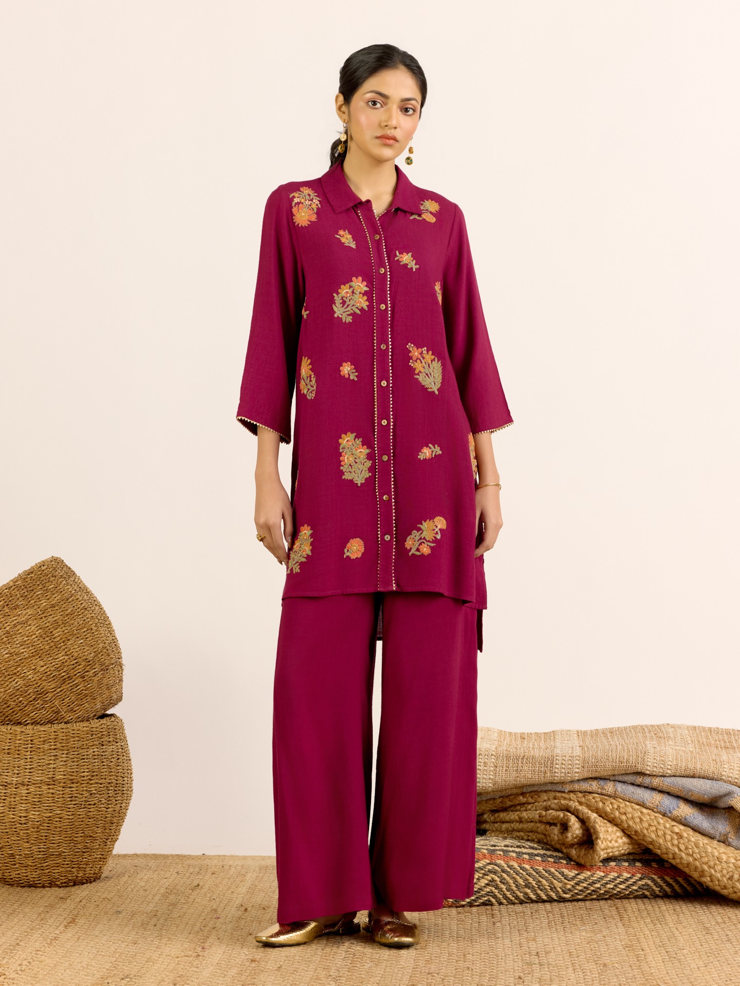 Purple Maya Solid  Kurta Set
