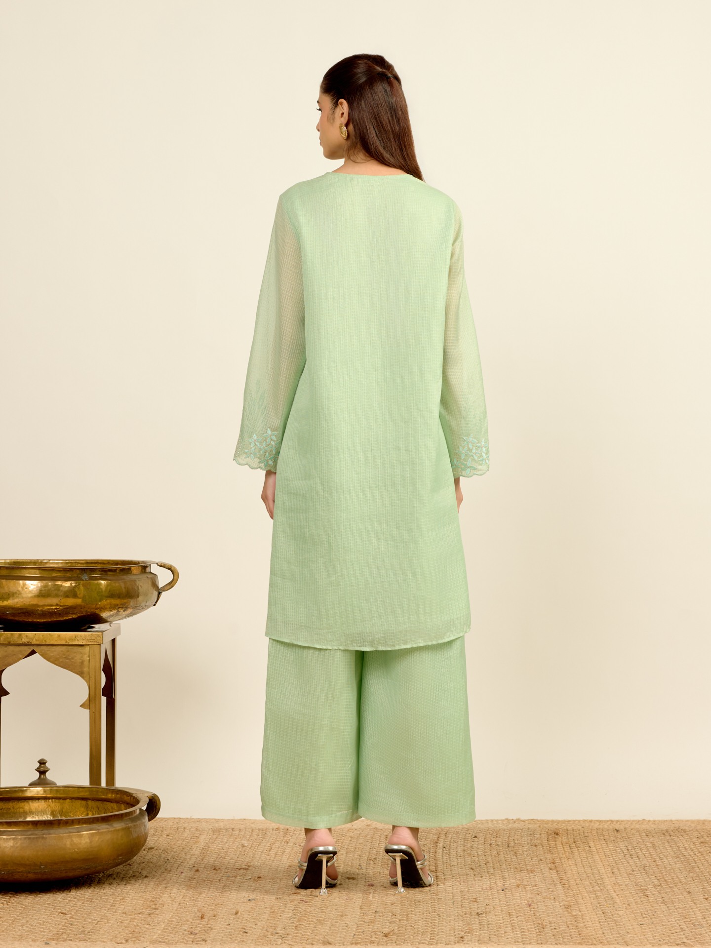 Pista Green Madhura Kota Kurta Set