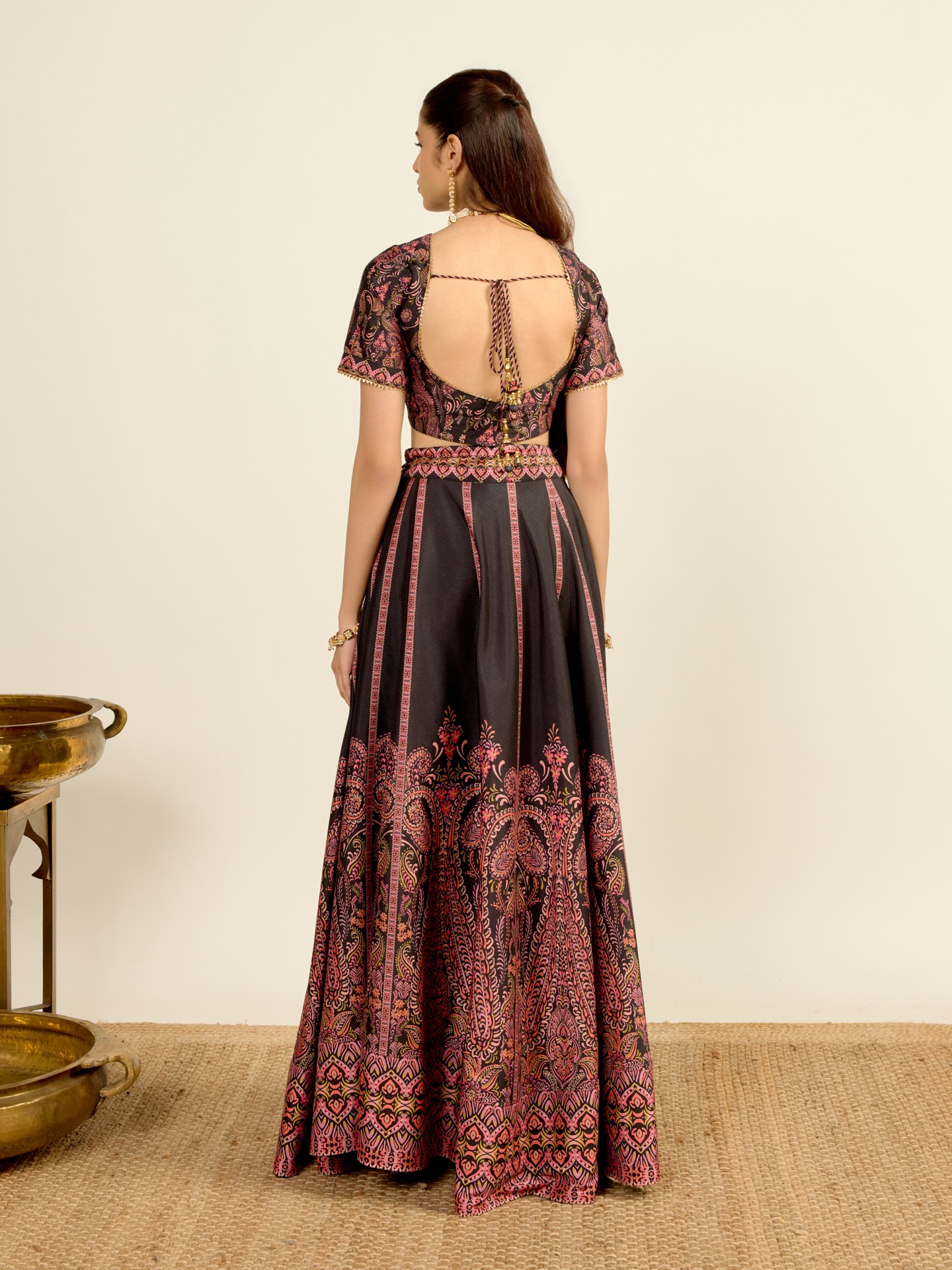 Black Printed Lehenga