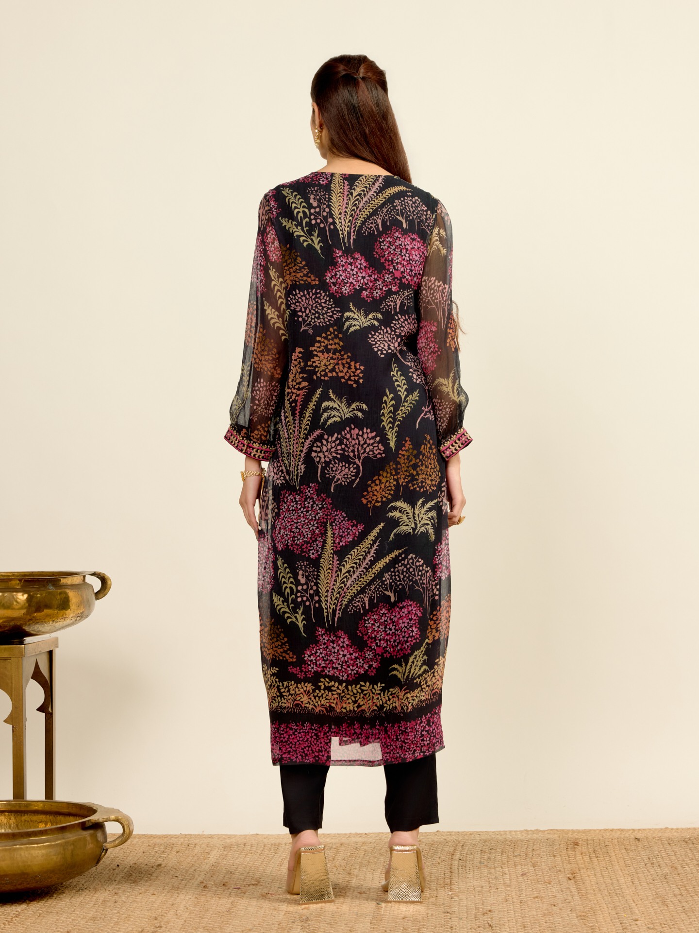 Black Palm Tree Suit Set