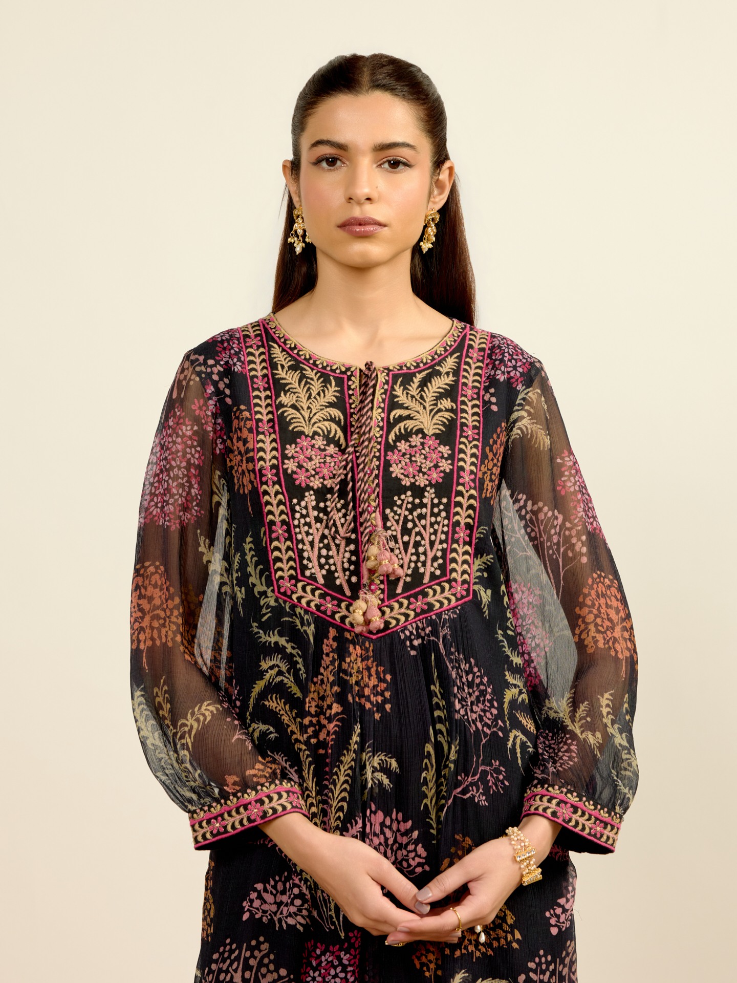 Black Palm Tree Suit Set