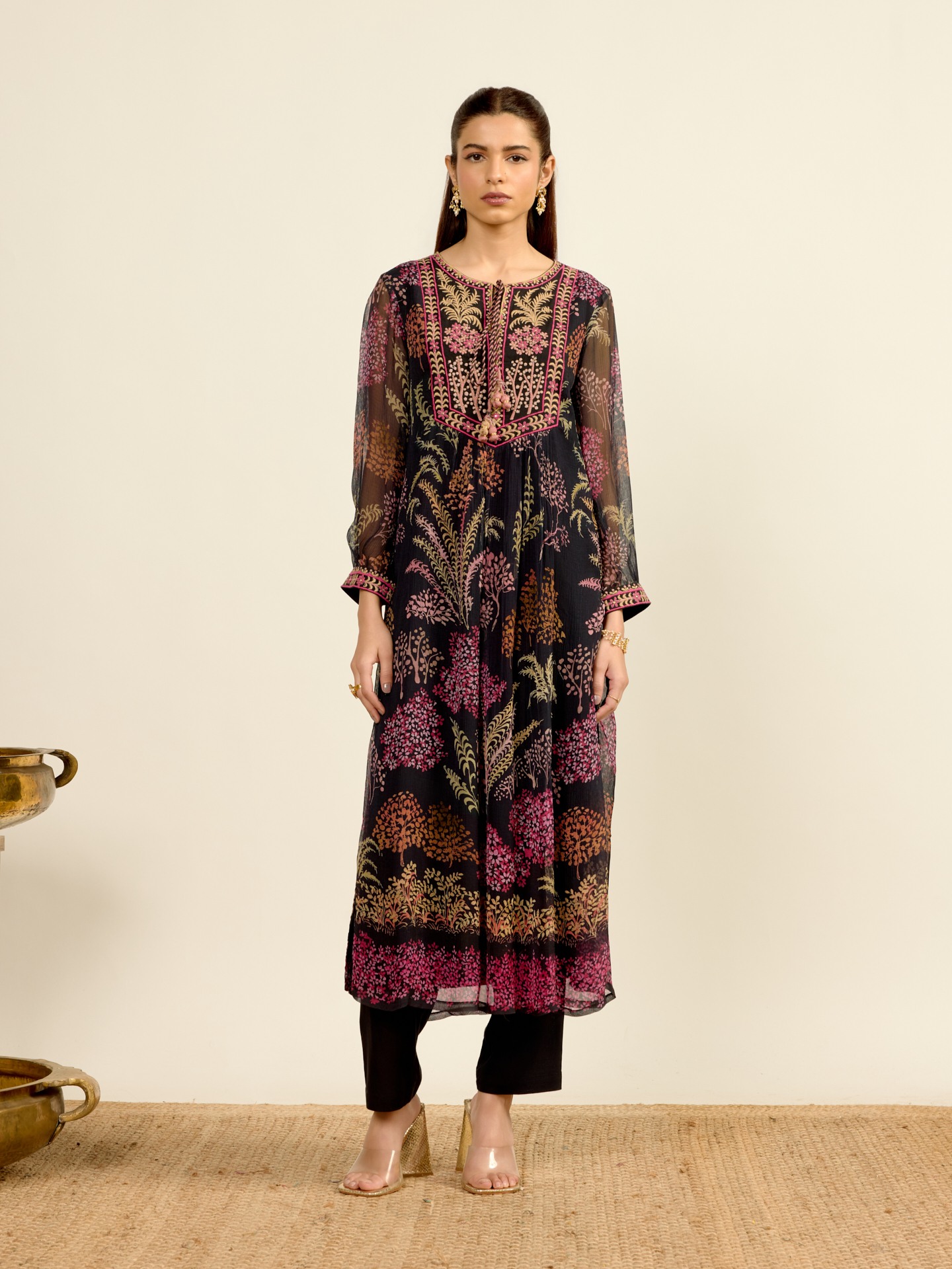 Black Palm Tree Suit Set