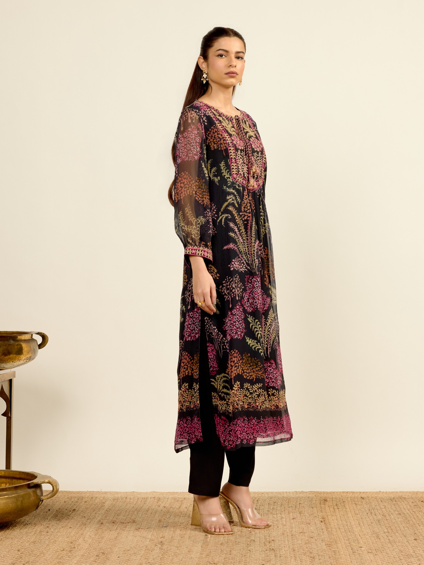 Black Palm Tree Suit Set