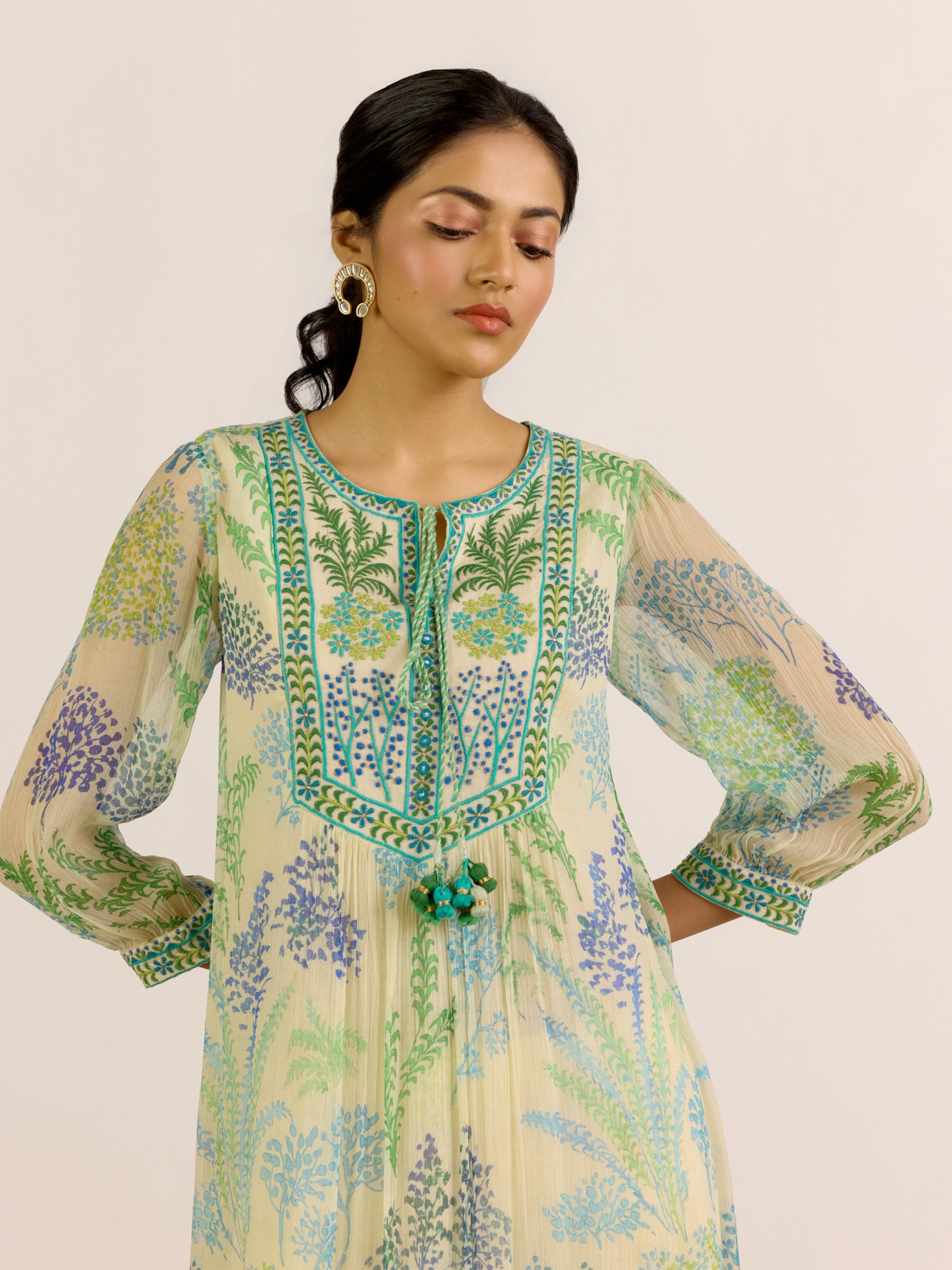 Ecru Palm Tree Suit Set