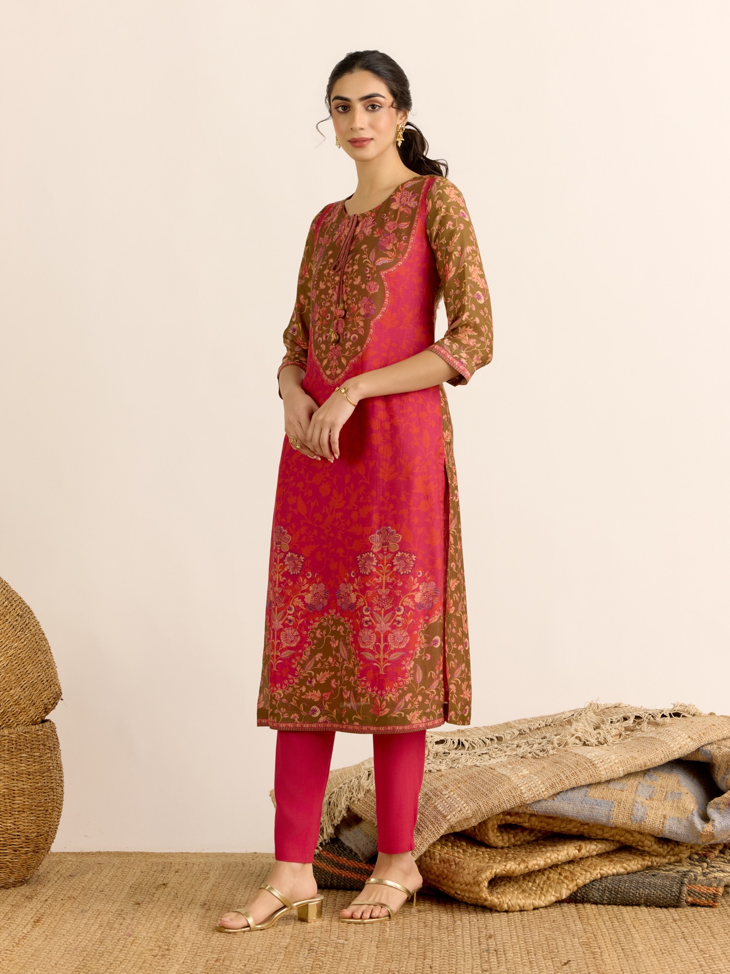 Crimson Red Jaslin Suit Set