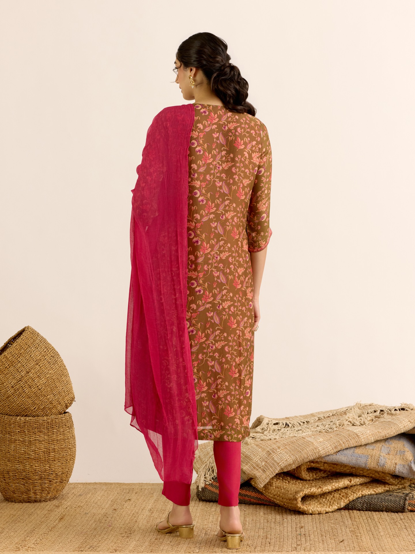 Crimson Red Jaslin Suit Set