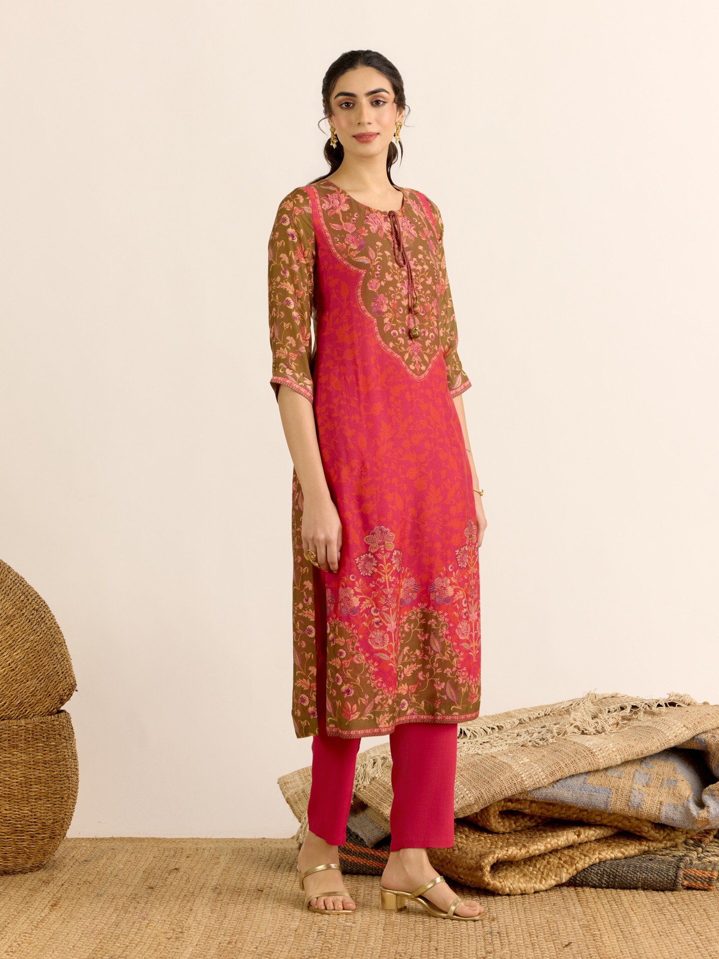 Crimson Red Jaslin Suit Set
