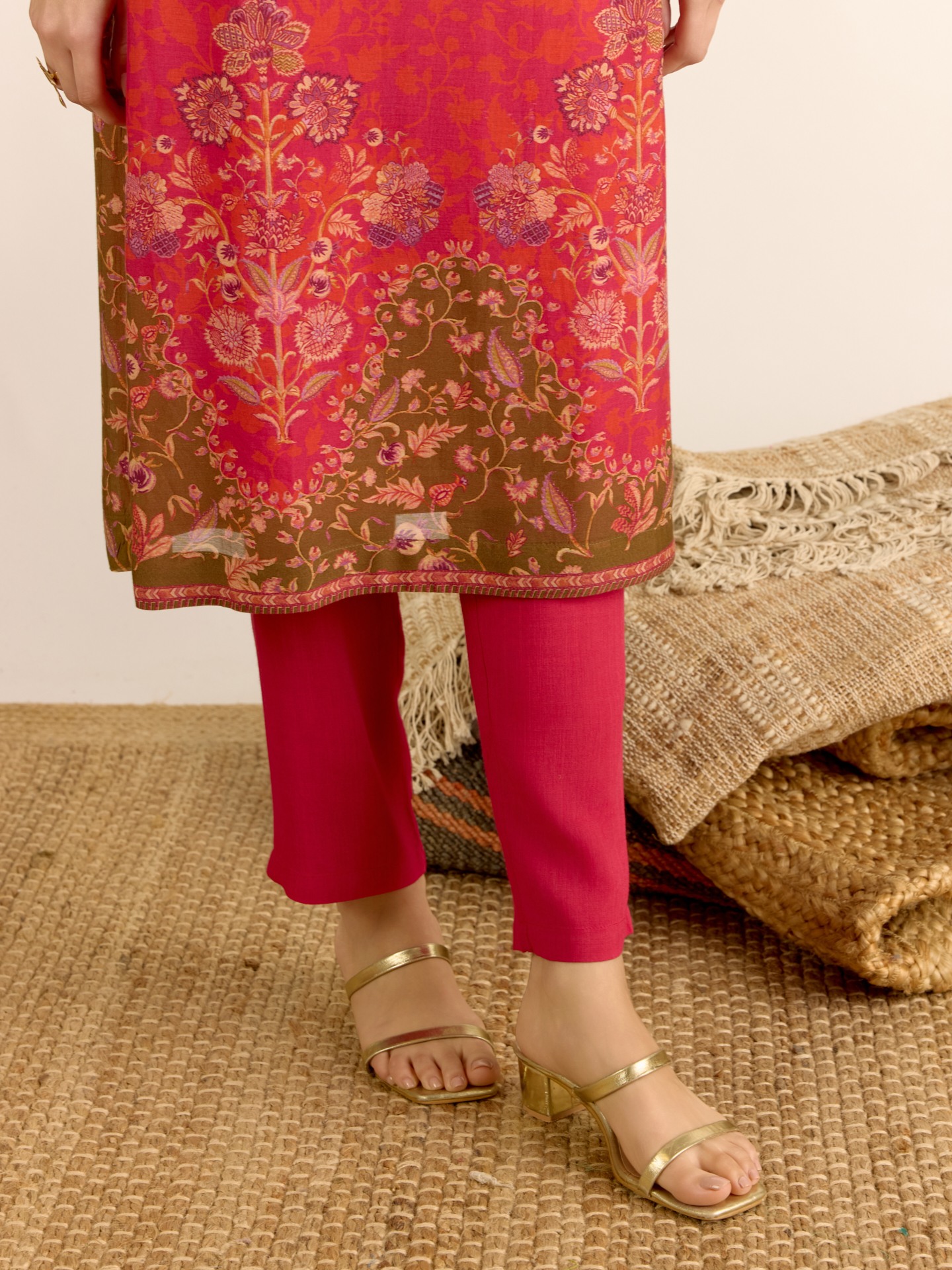 Crimson Red Jaslin Suit Set
