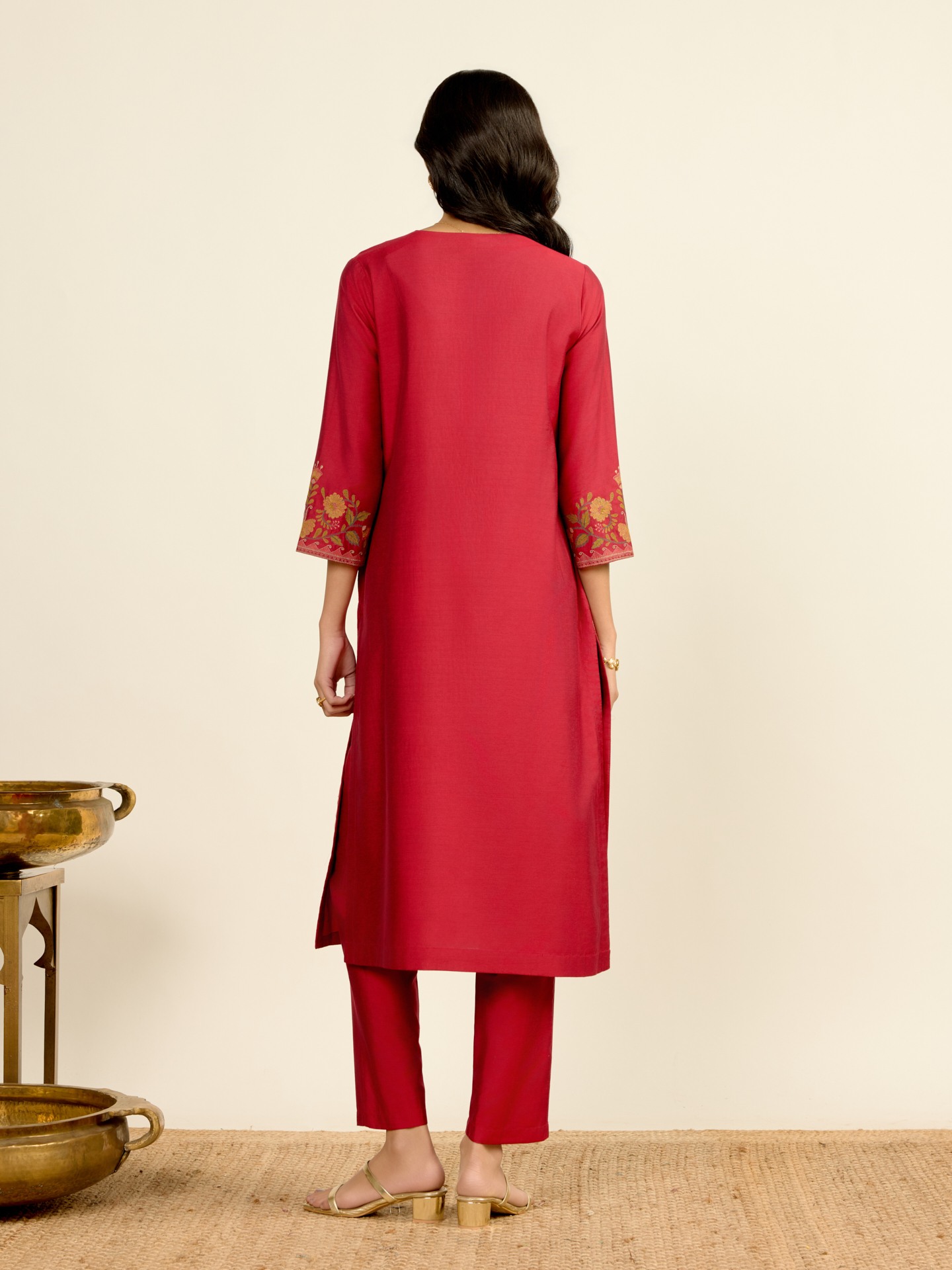 Red Arpana Solid Suit Set