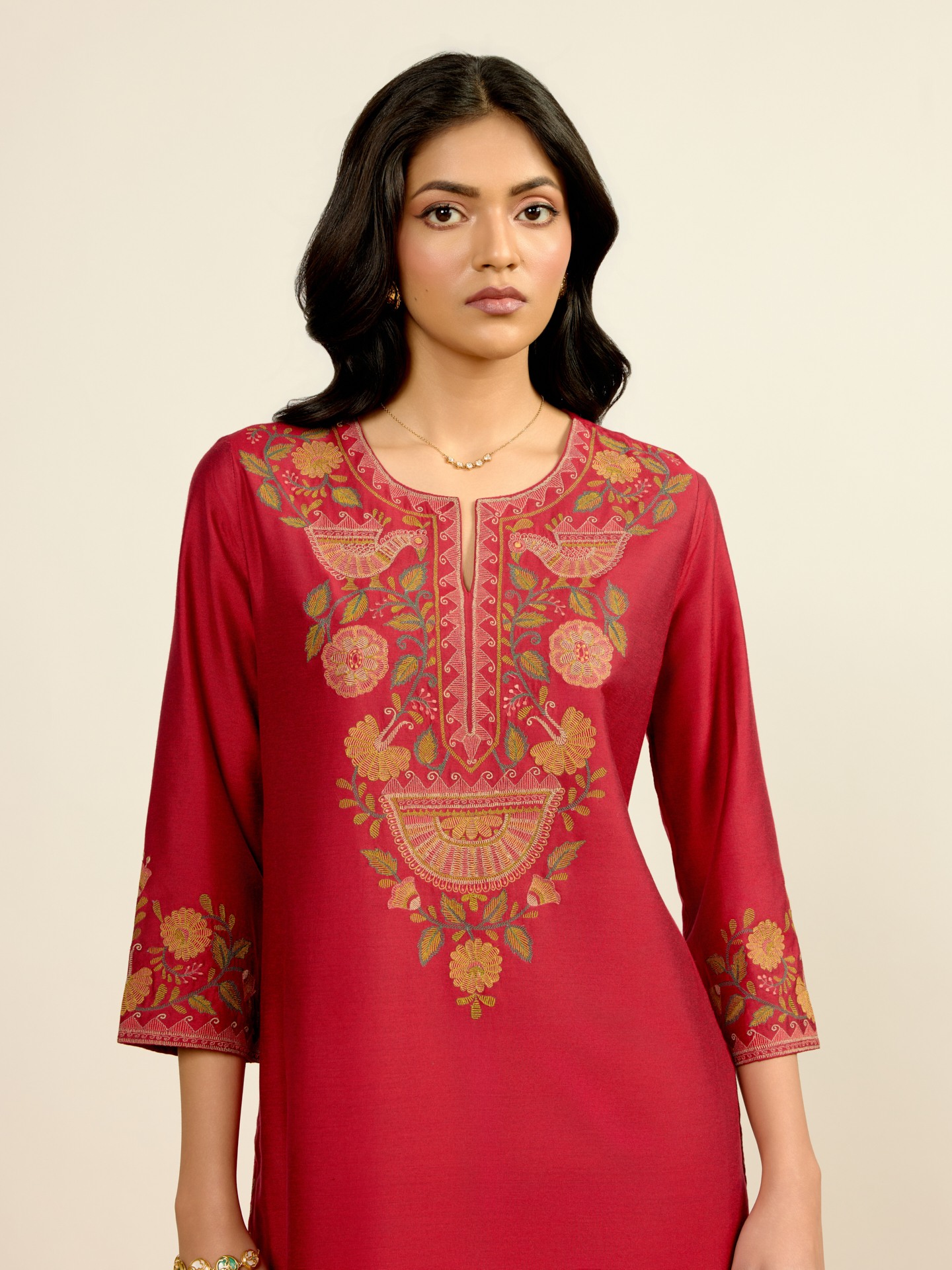 Red Arpana Solid Suit Set
