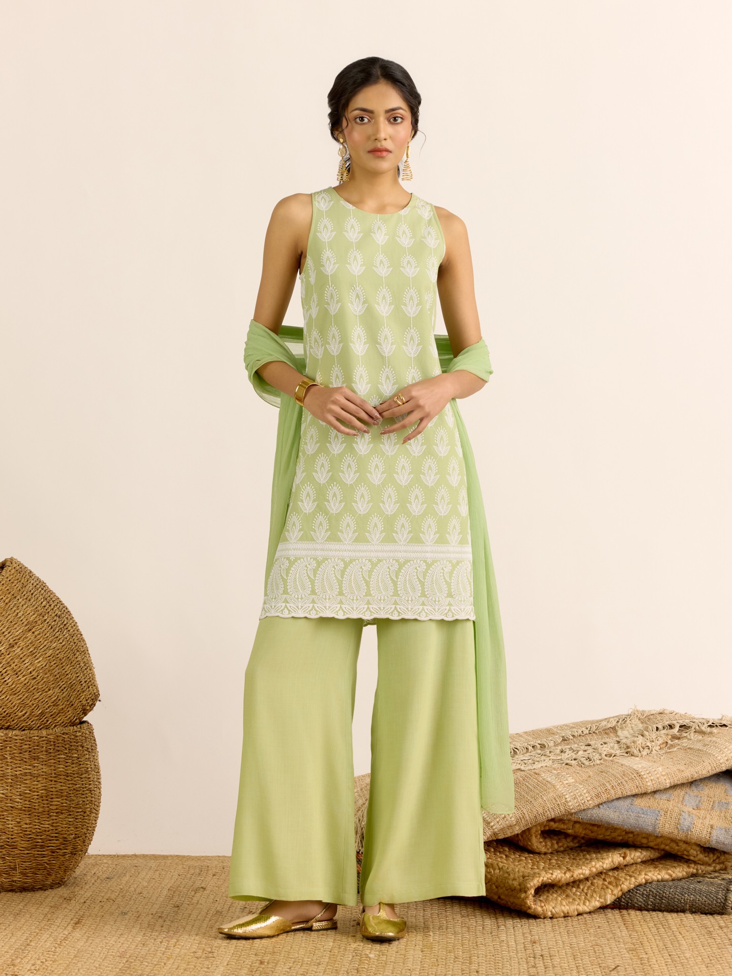 Sage Green Kishwar Festive Suit Set