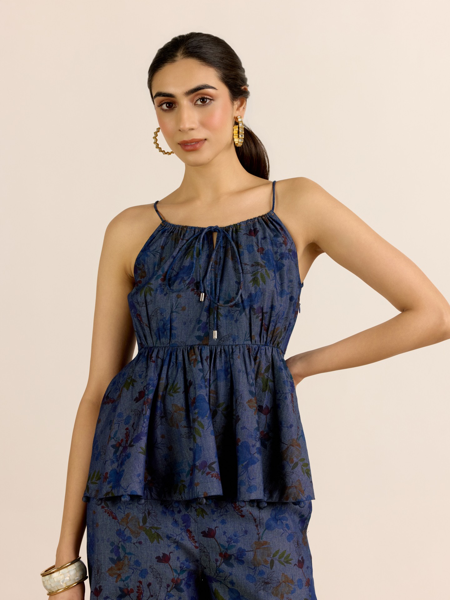 Blue Denim Flora Cord Set