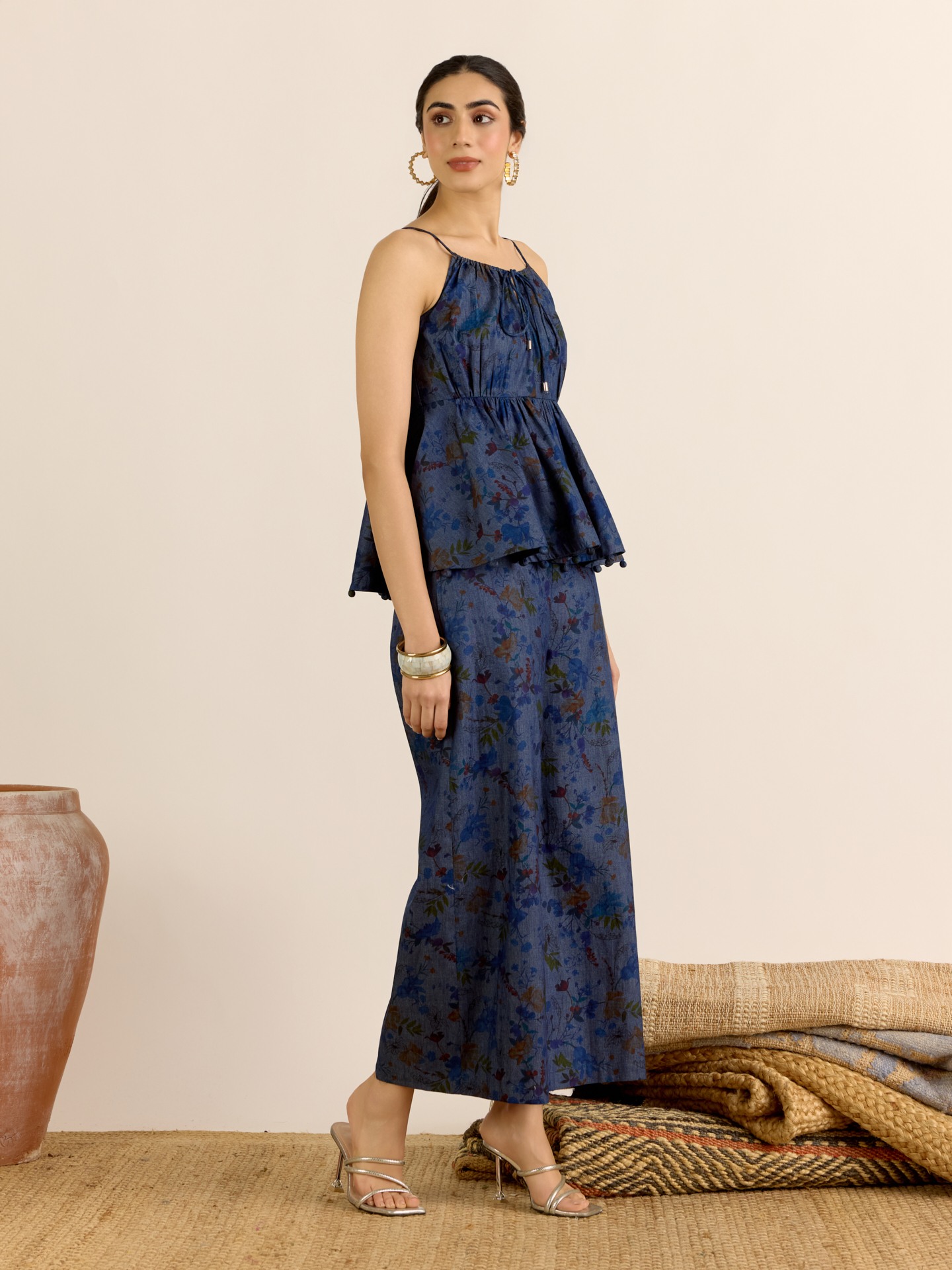 Blue Denim Flora Cord Set