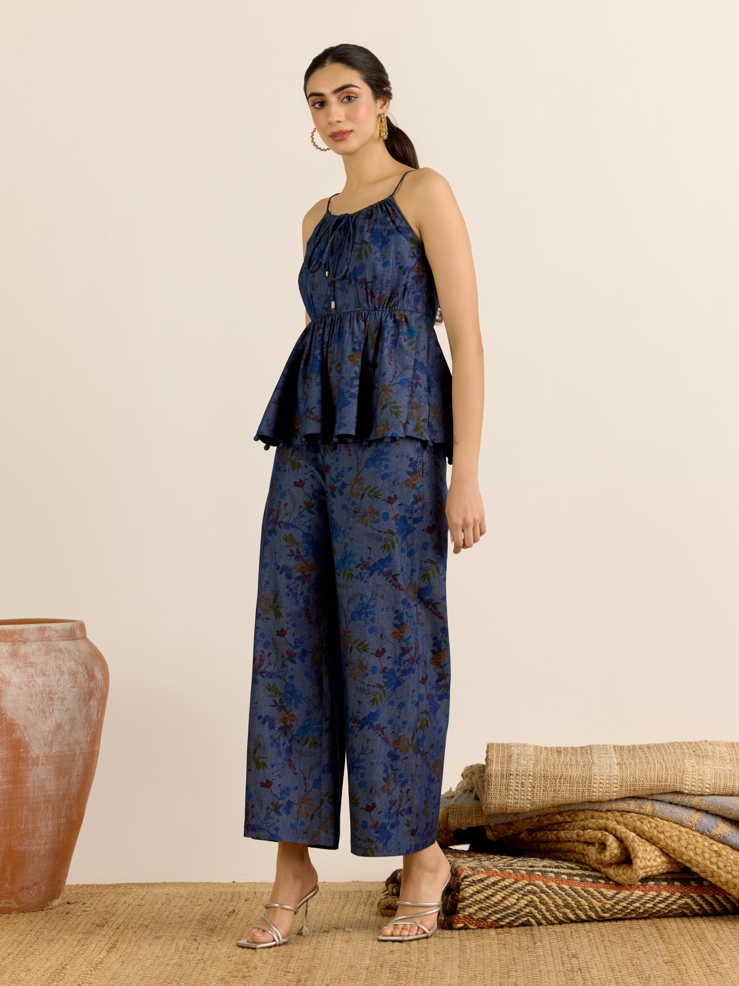 Blue Denim Flora Cord Set