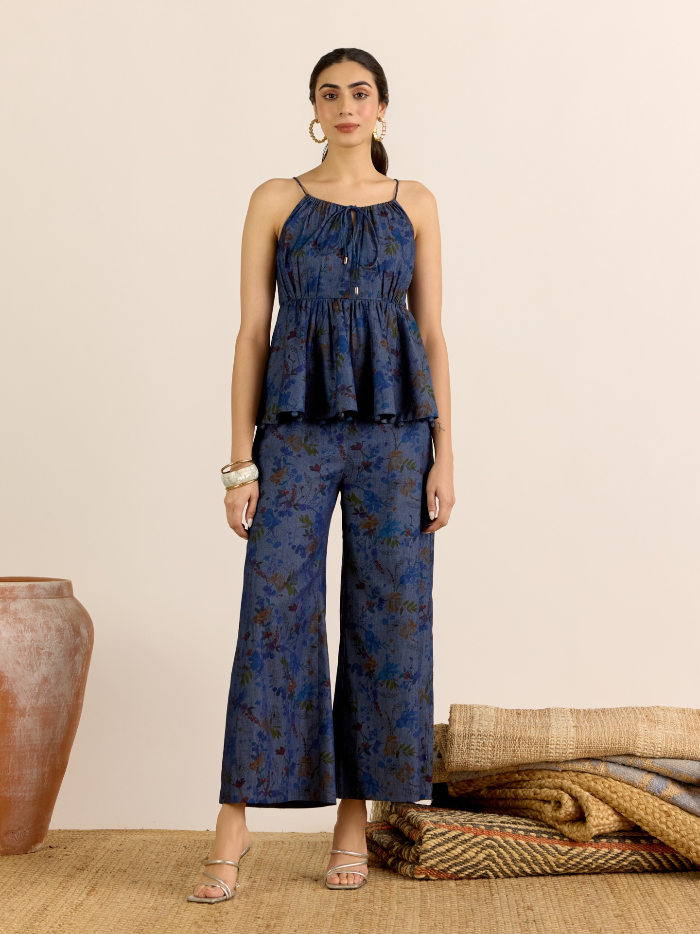 Blue Denim Flora Cord Set