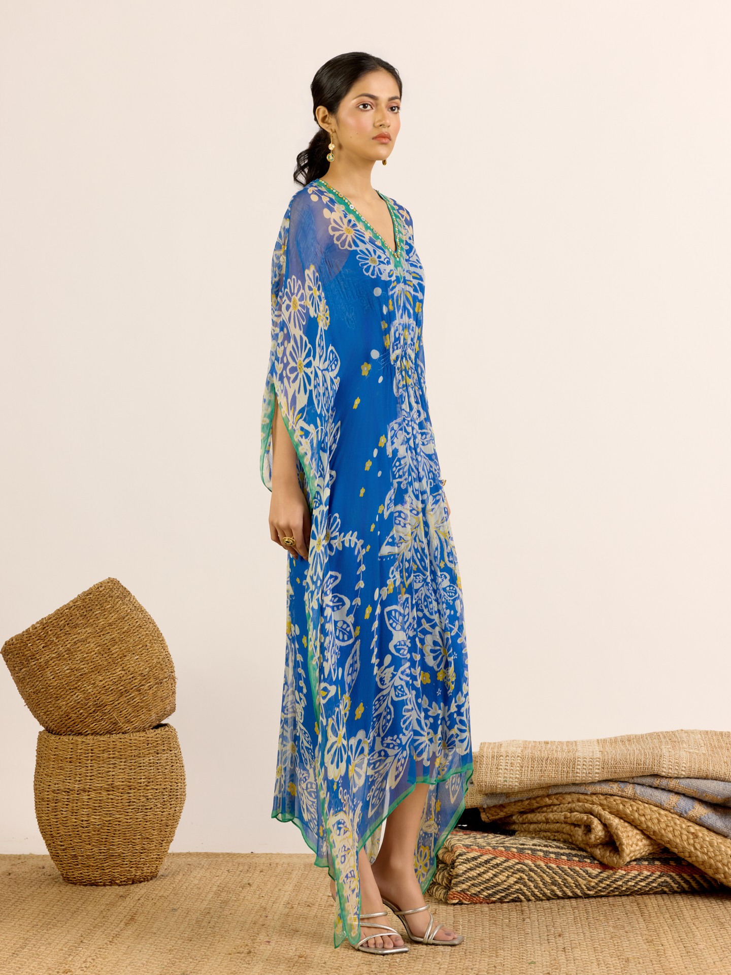 Lime Blue Elder Flower
 Kaftan