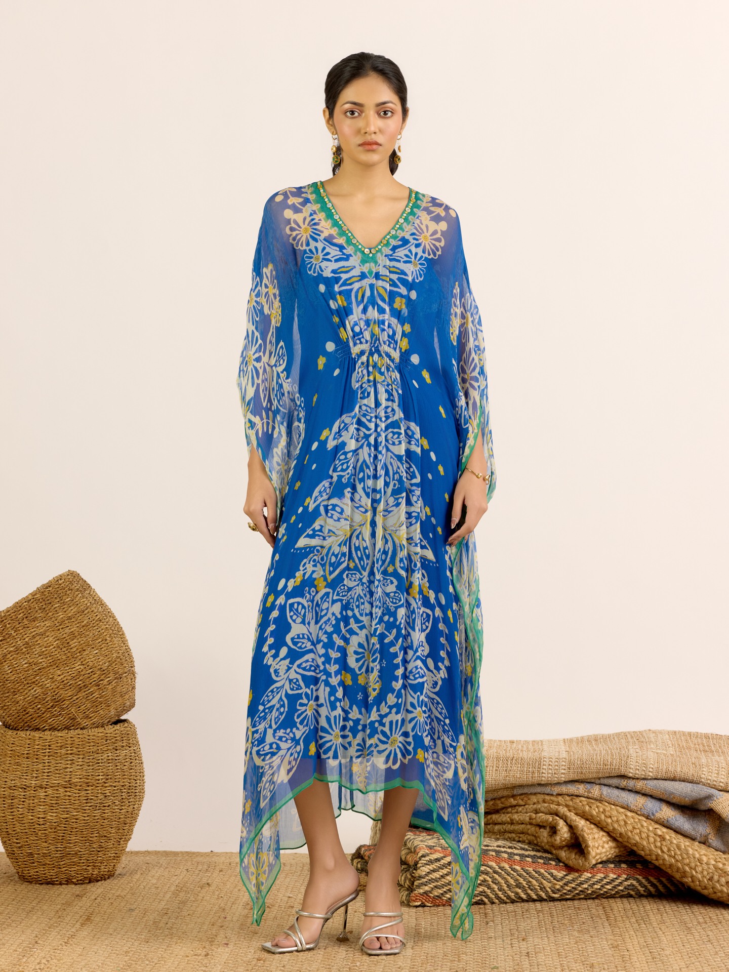 Lime Blue Elder Flower
 Kaftan