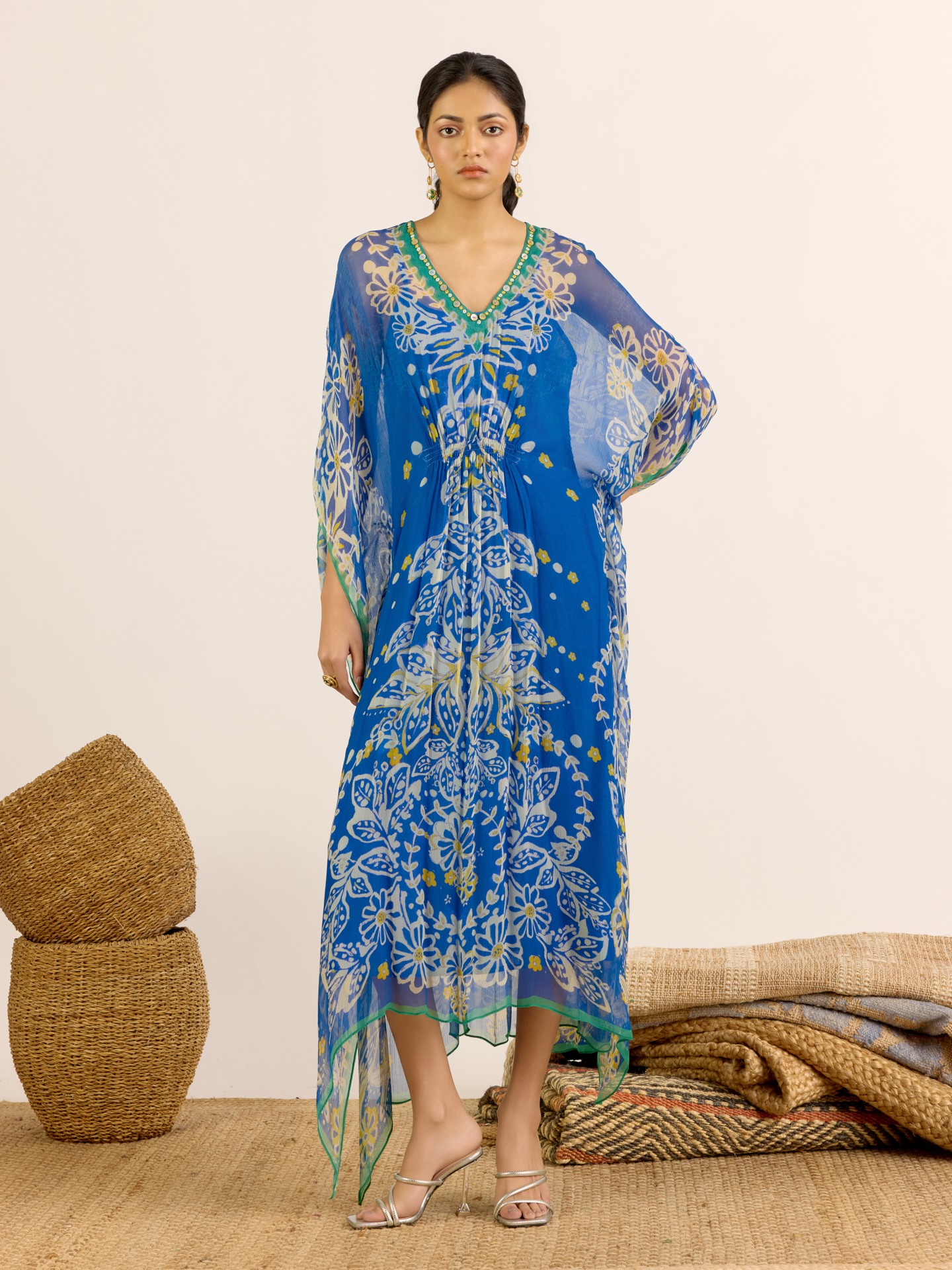 Lime Blue Elder Flower
 Kaftan