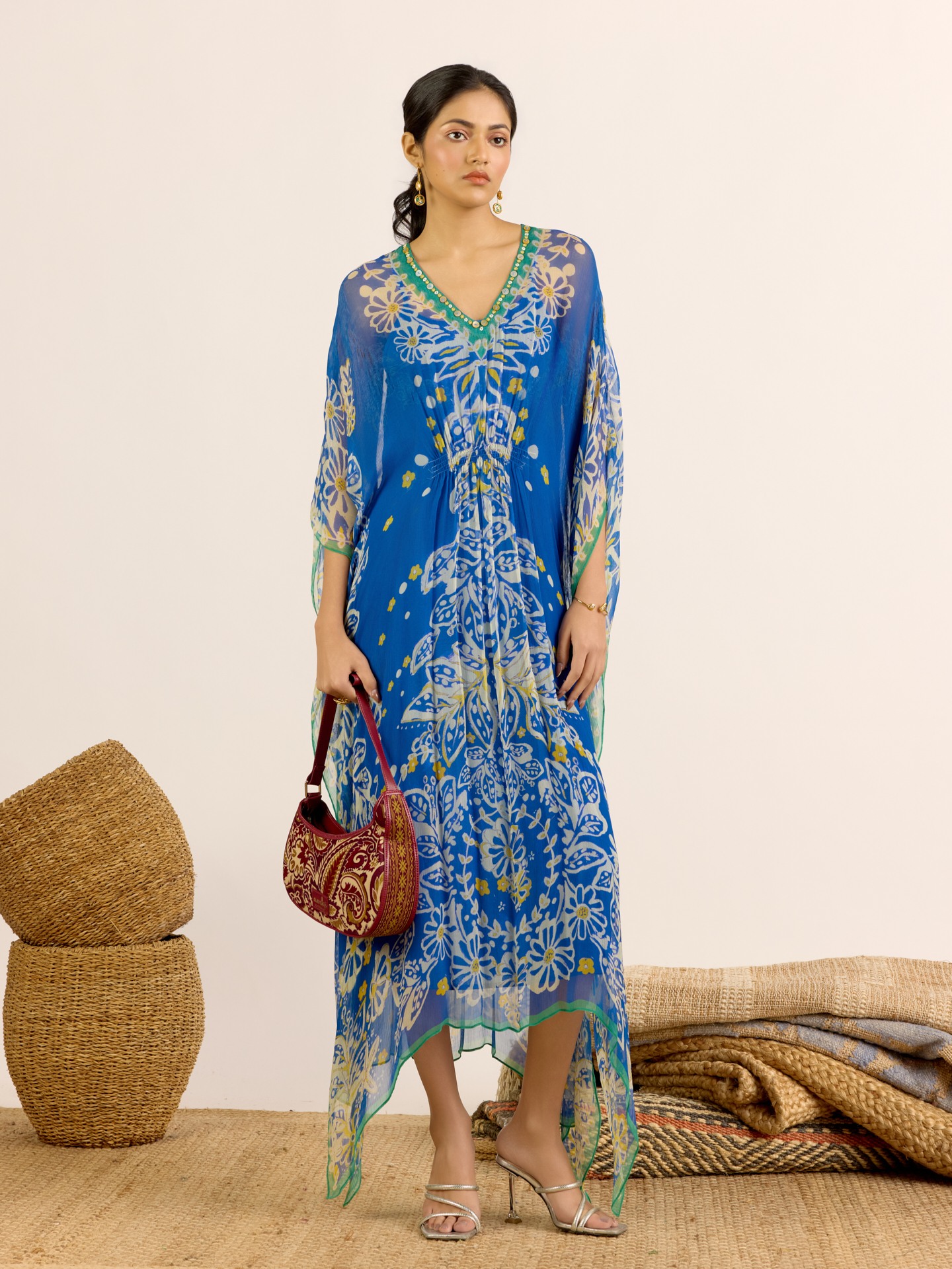 Lime Blue Elder Flower
 Kaftan