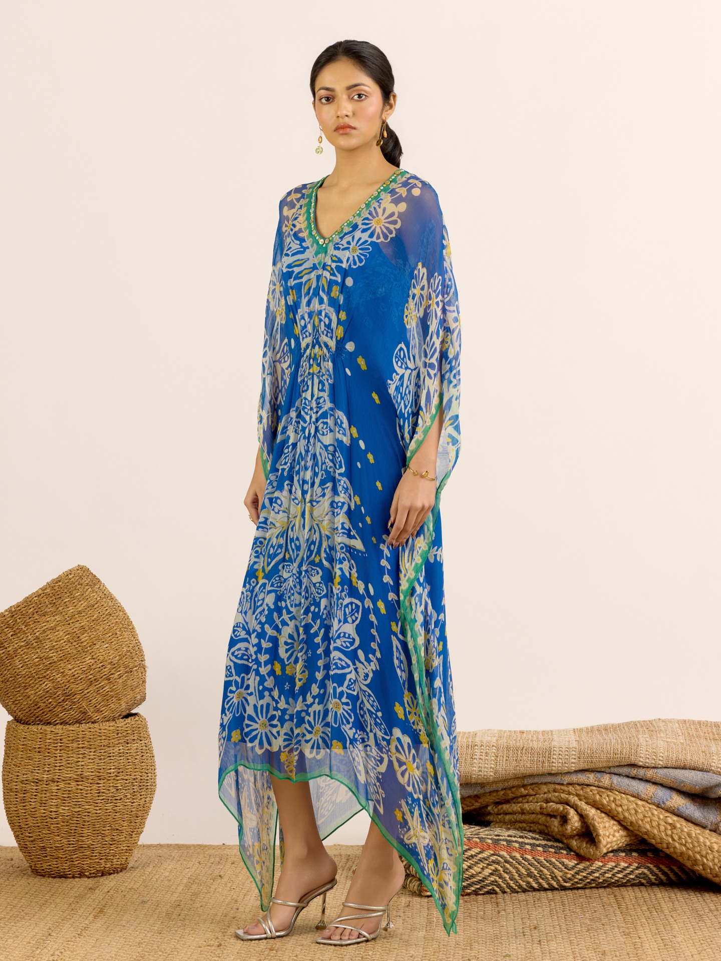 Lime Blue Elder Flower
 Kaftan