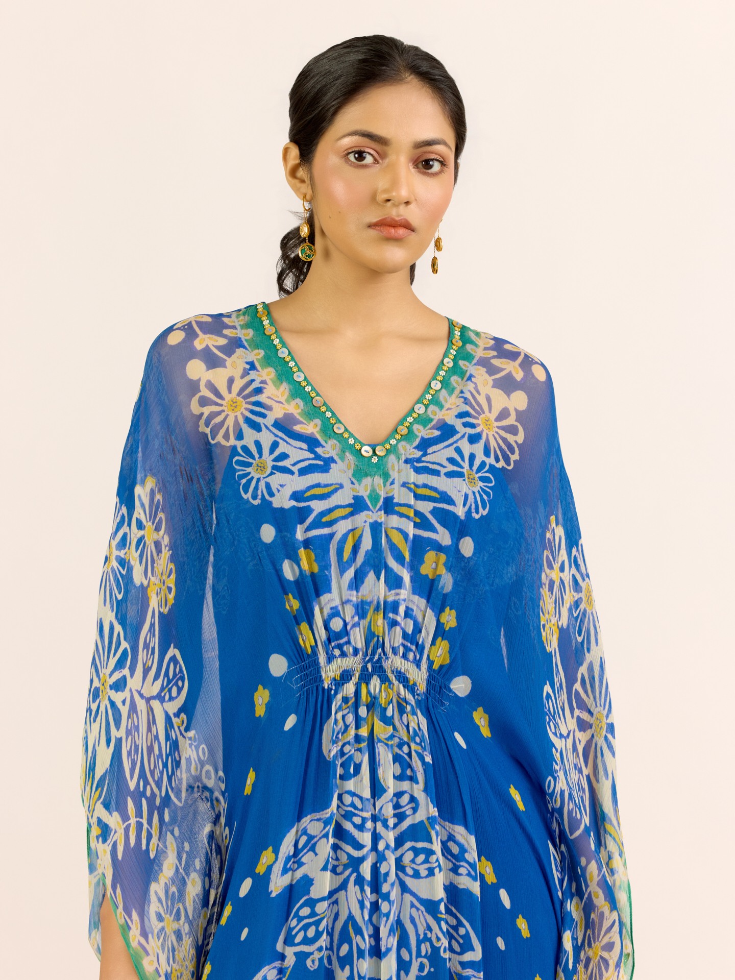 Lime Blue Elder Flower
 Kaftan