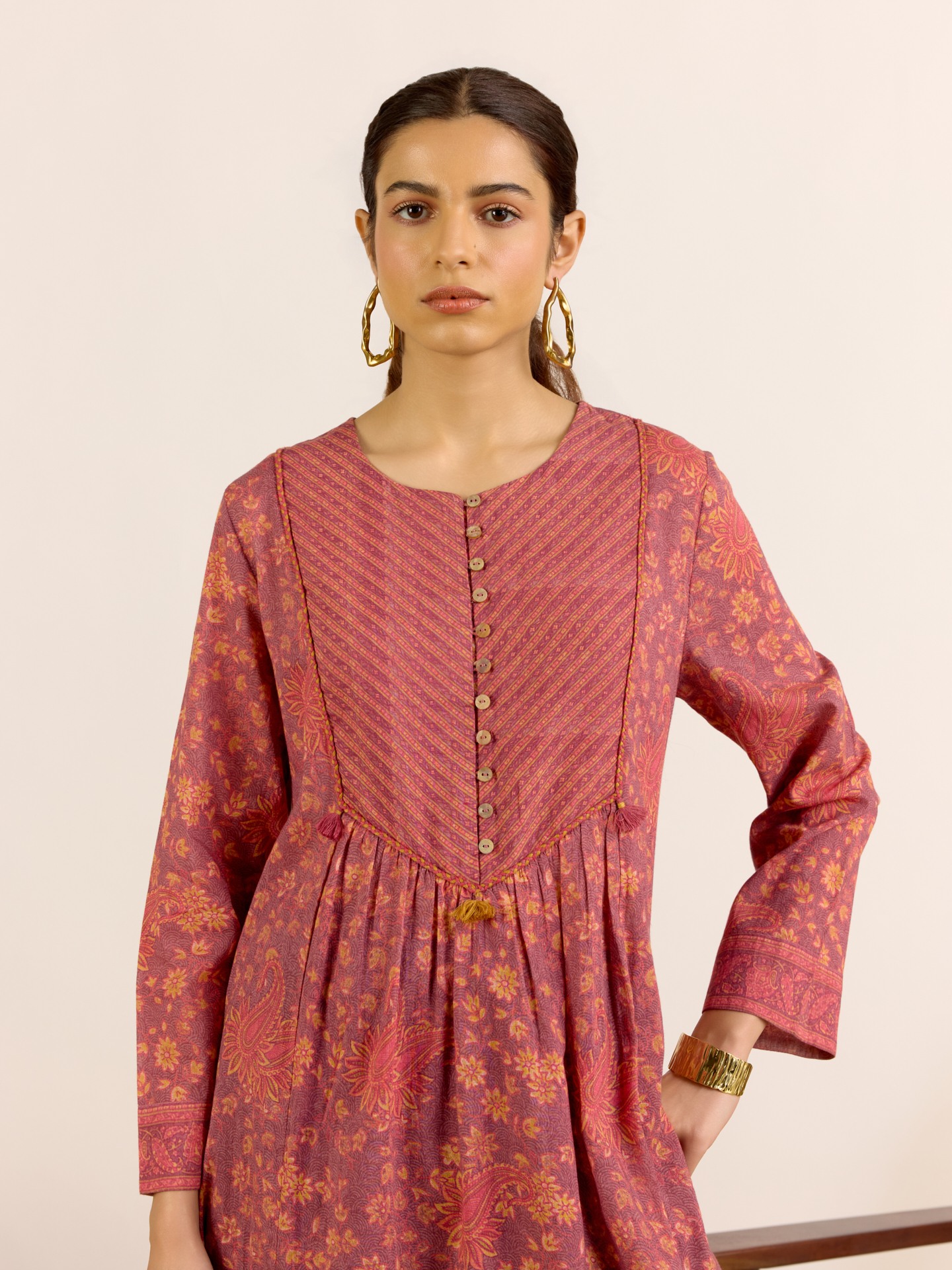 Peach Reeva Kurta