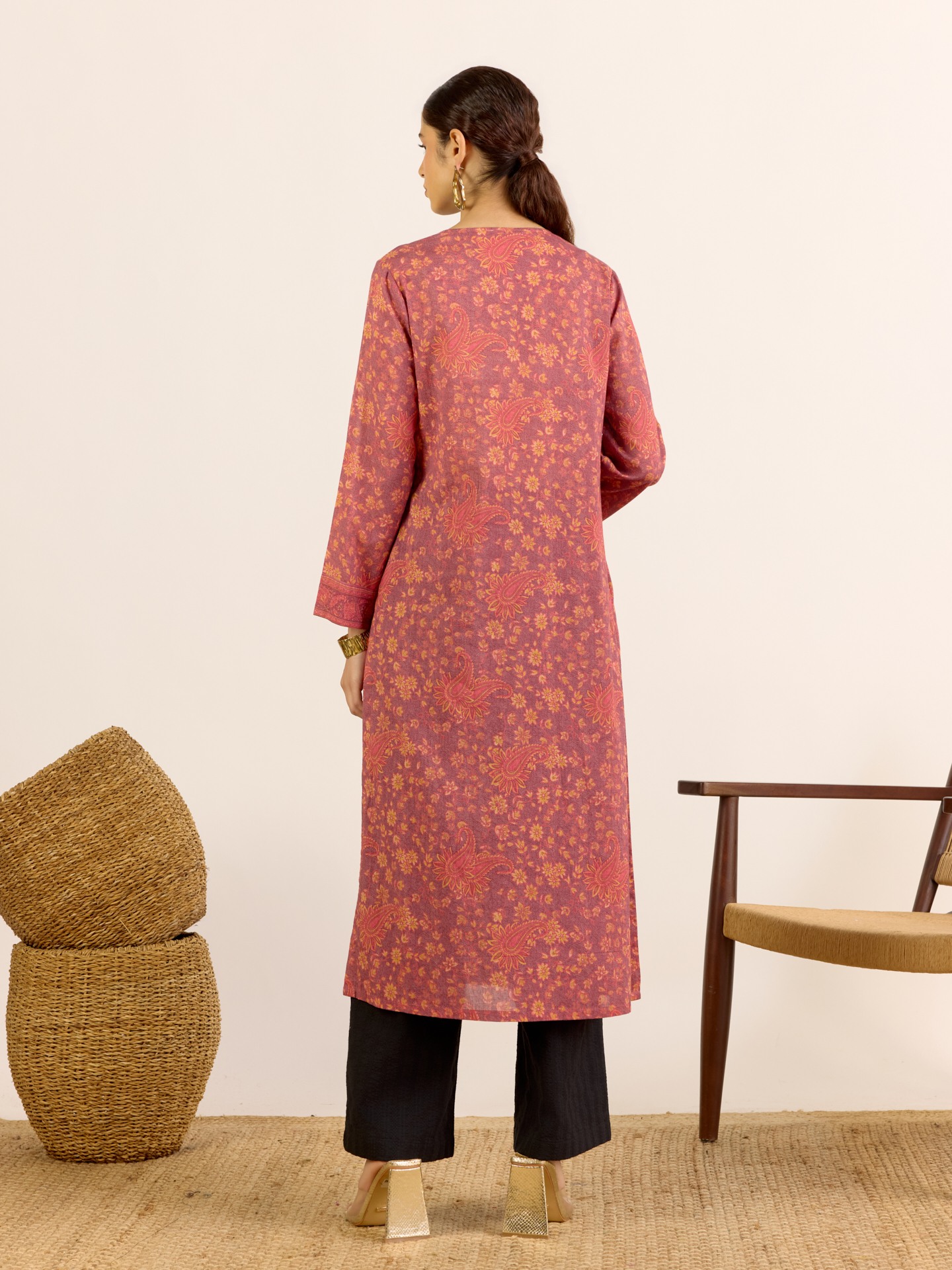 Peach Reeva Kurta