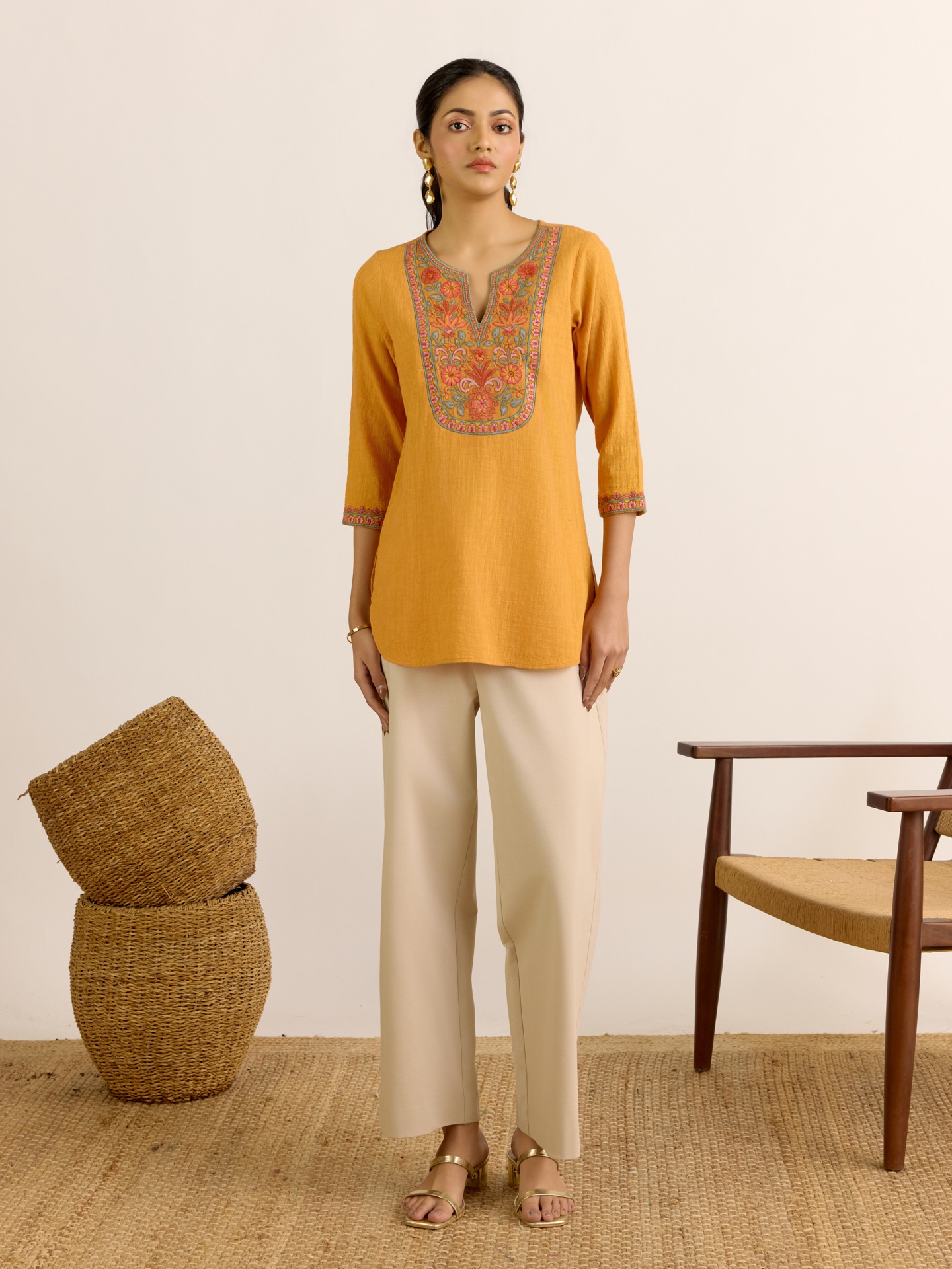 Rust Reya Solid  Kurti