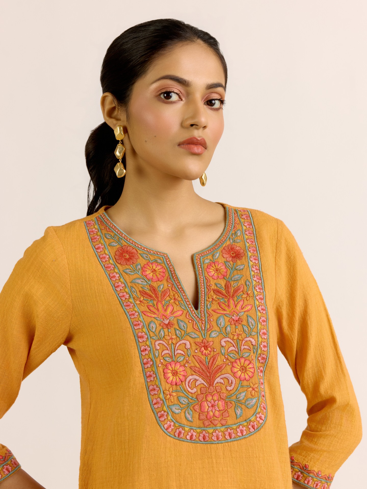 Rust Reya Solid  Kurti