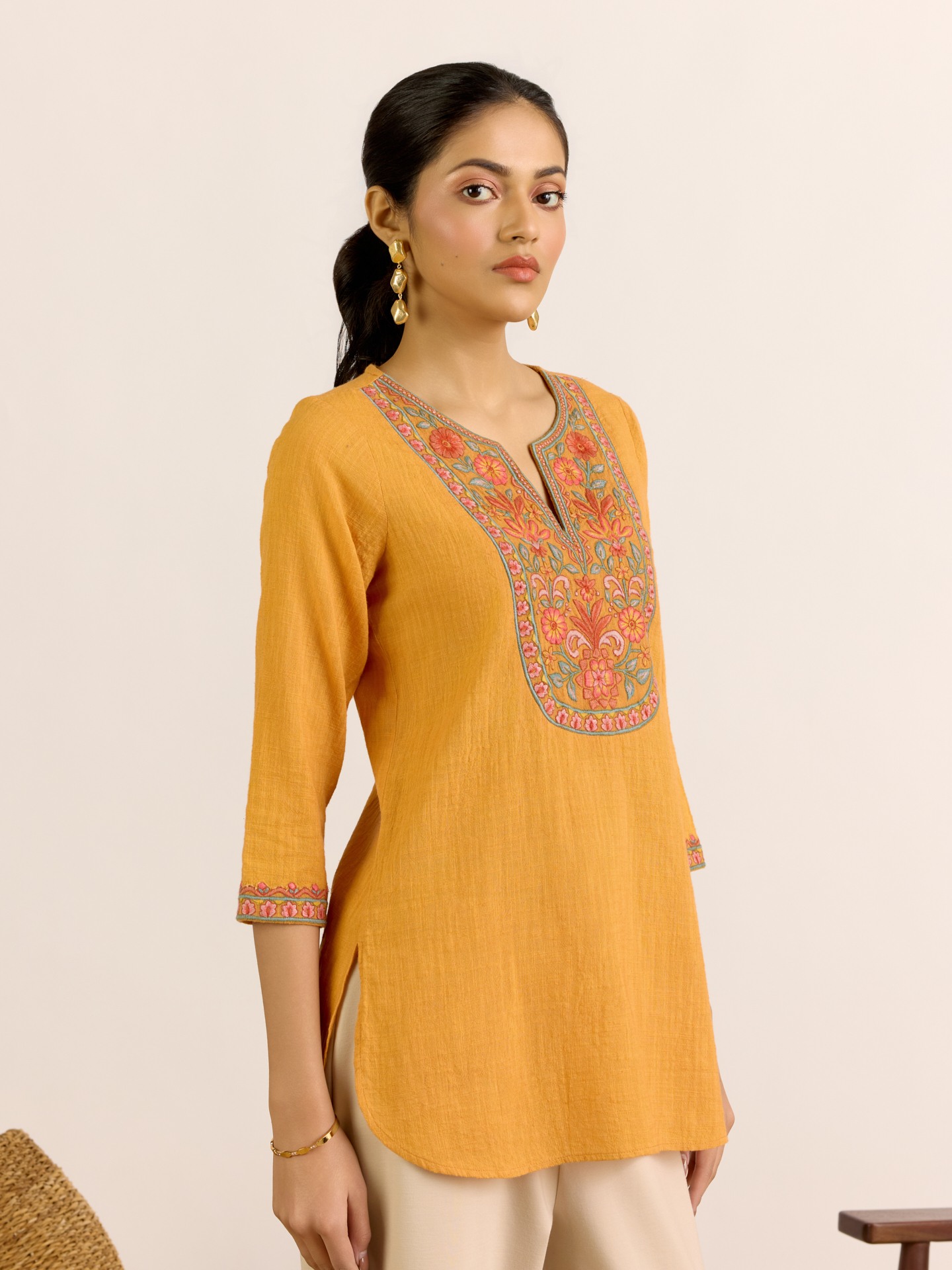 Rust Reya Solid  Kurti