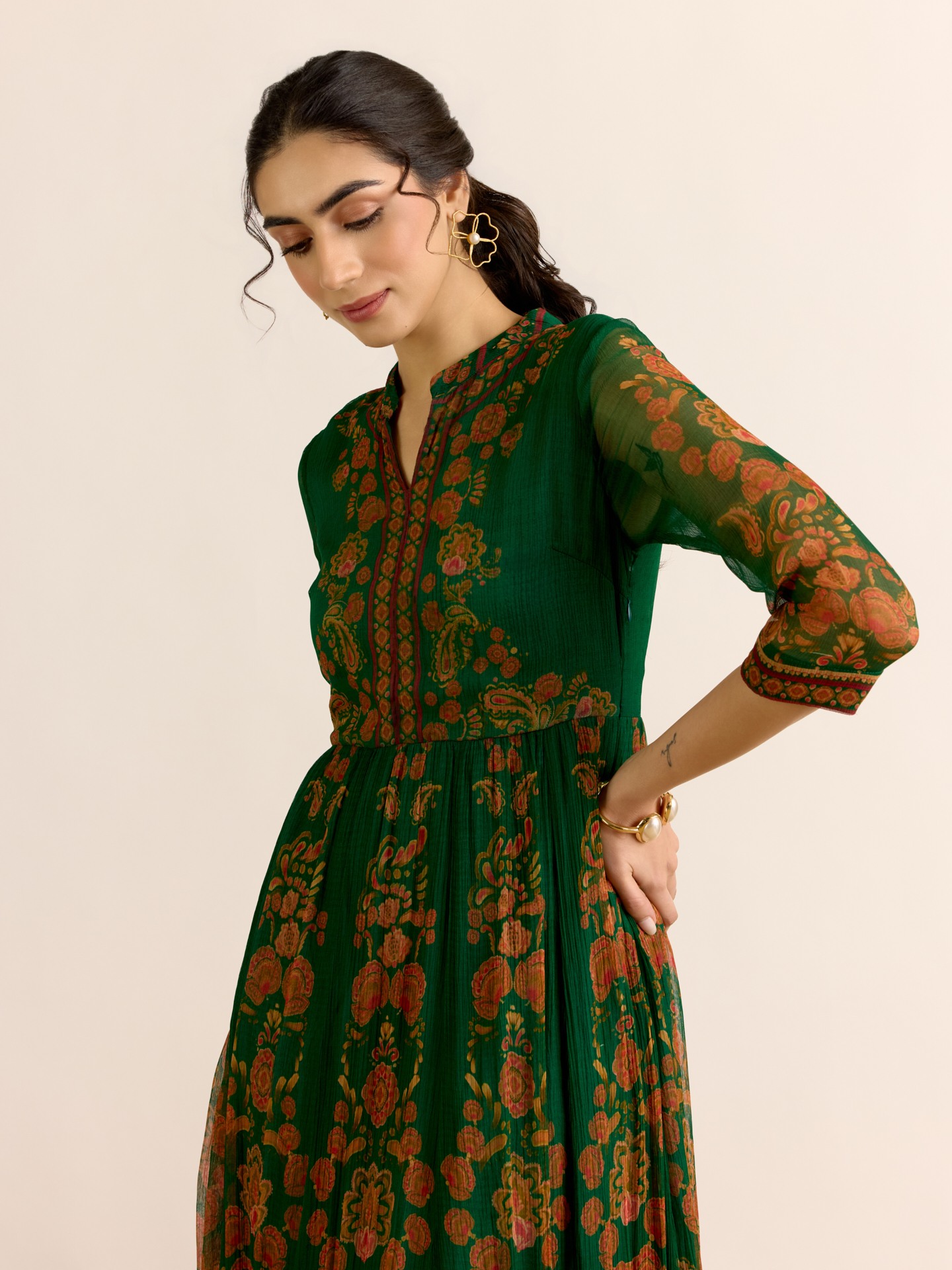 Green Garima Long Dress