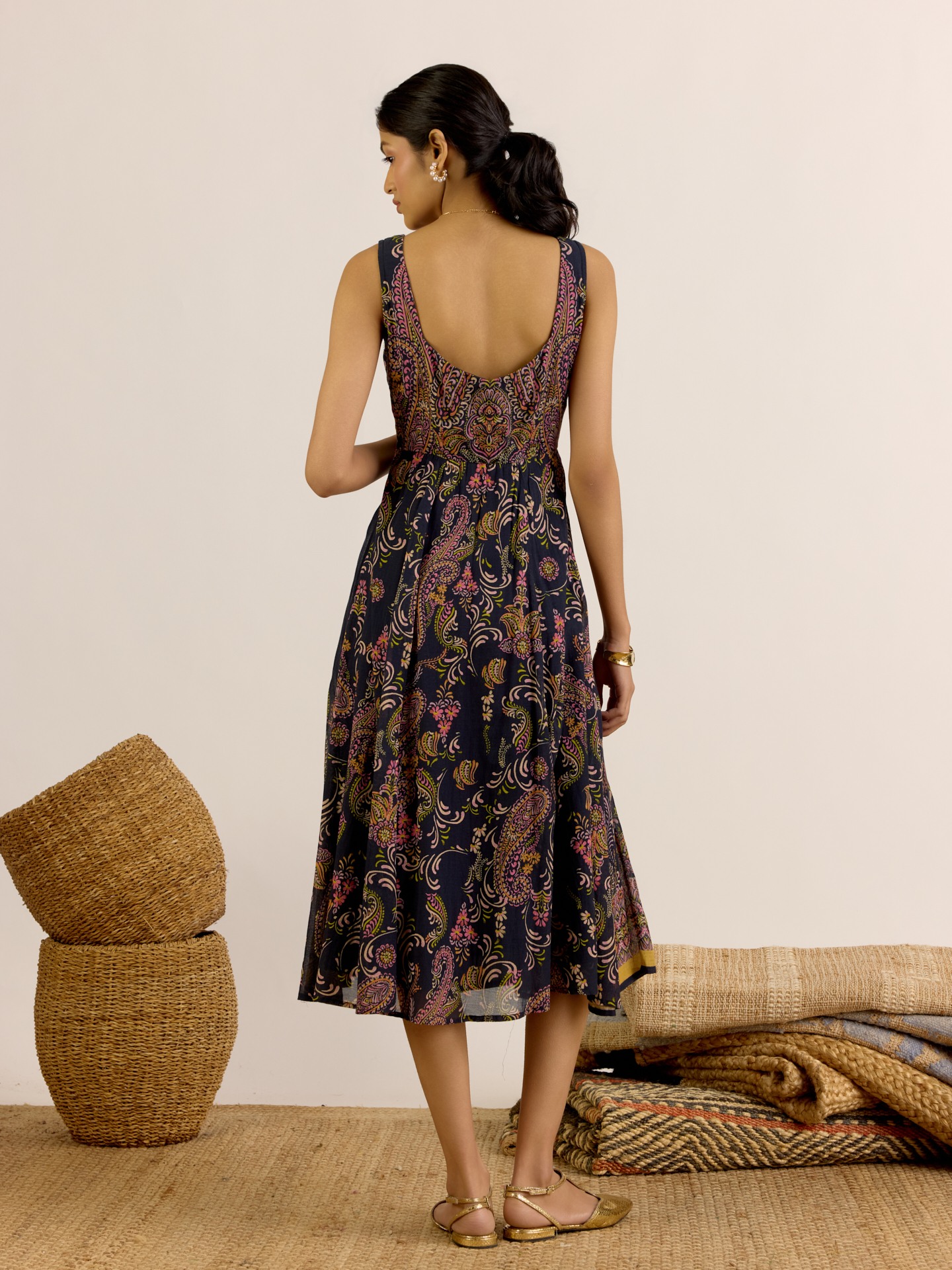 Black Unnati Midi Dress