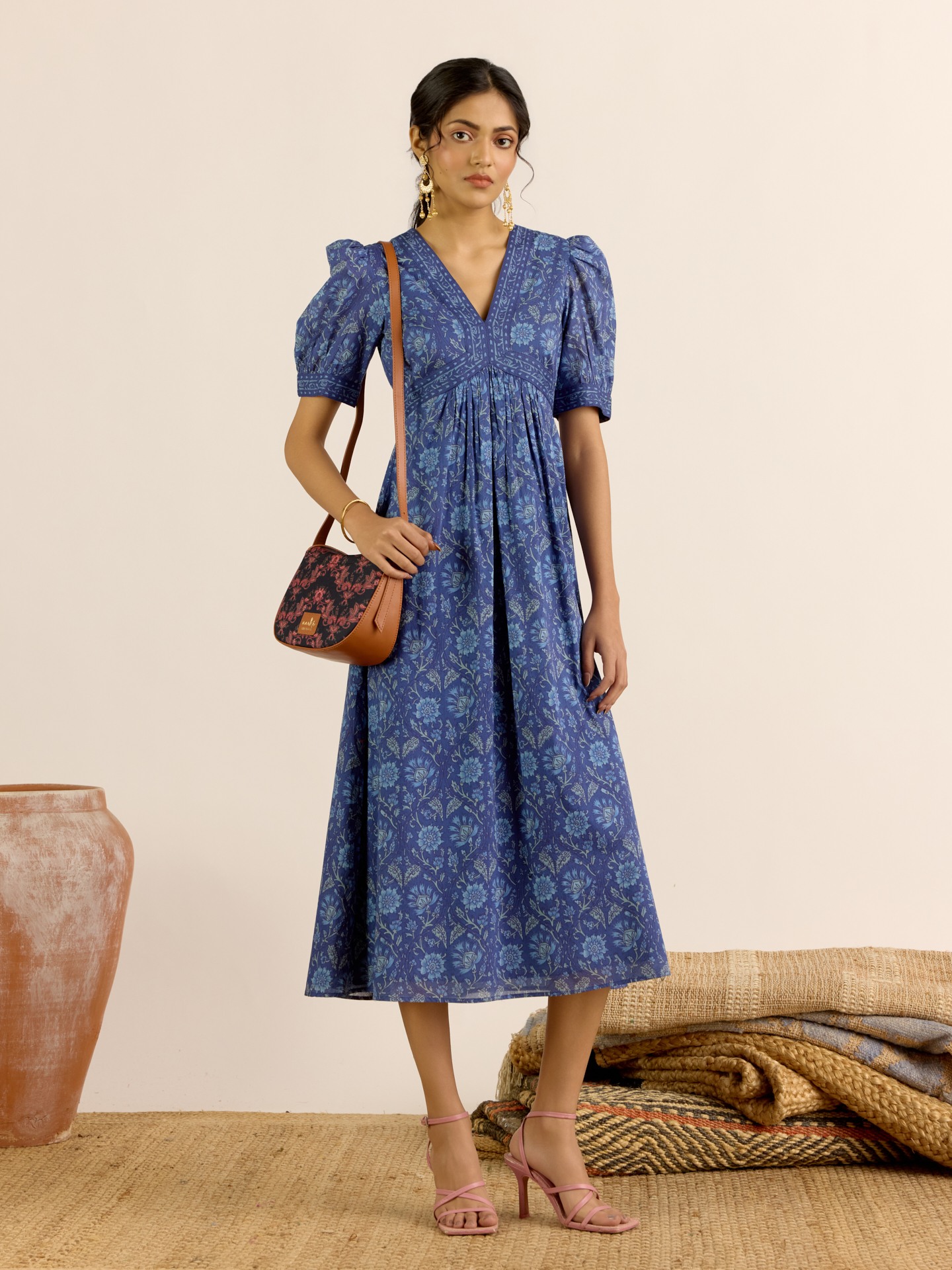 Blue Agastya Midi Dress