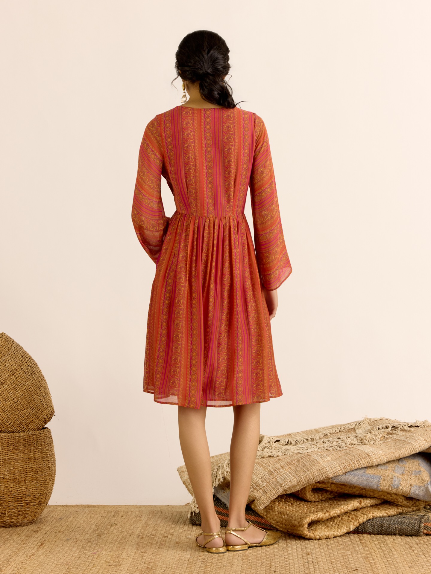 Rust Arpana Short Dress