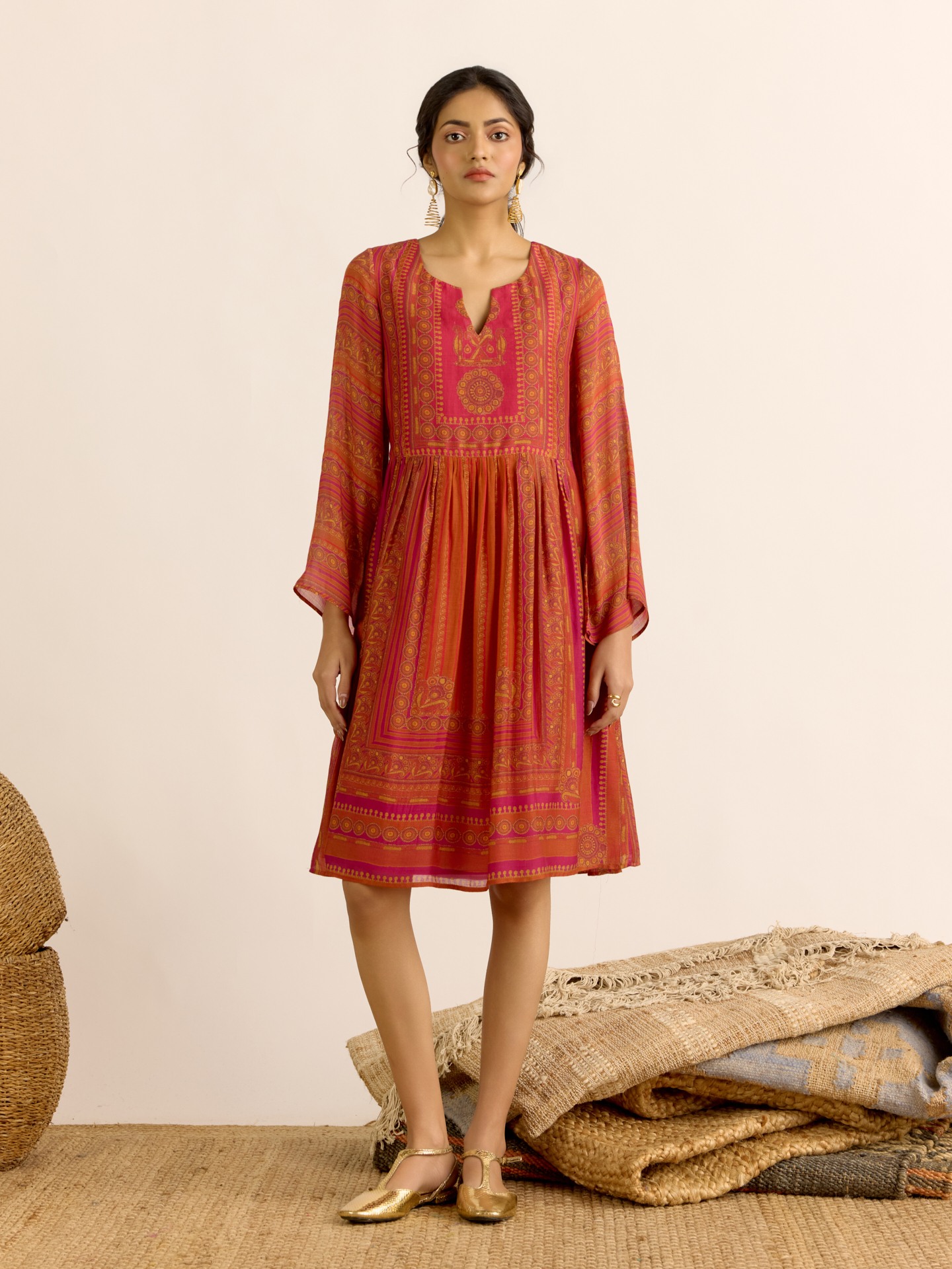 Rust Arpana Short Dress