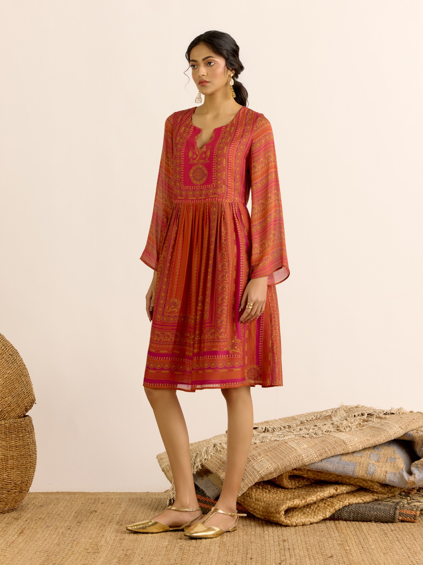 Rust Arpana Short Dress