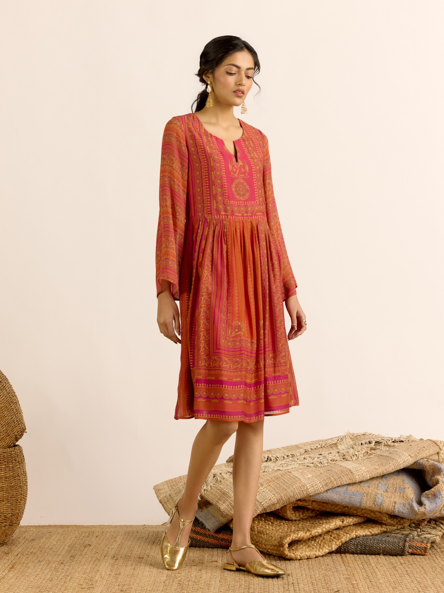Rust Arpana Short Dress