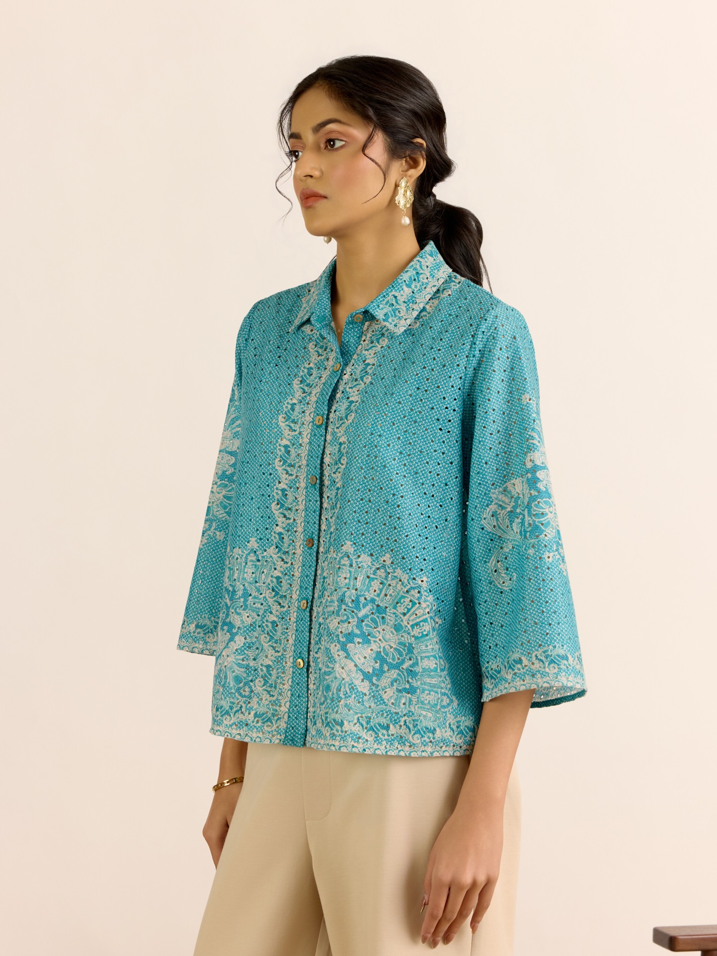 Turquiose Larisa Shirt