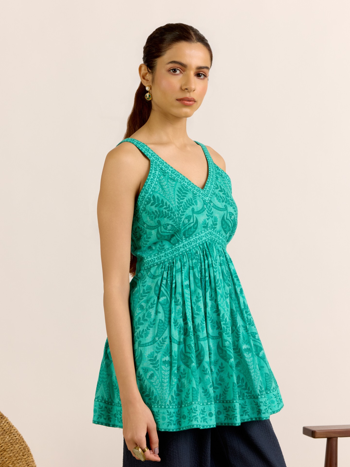 Peacock  Blue Delilah Short Top