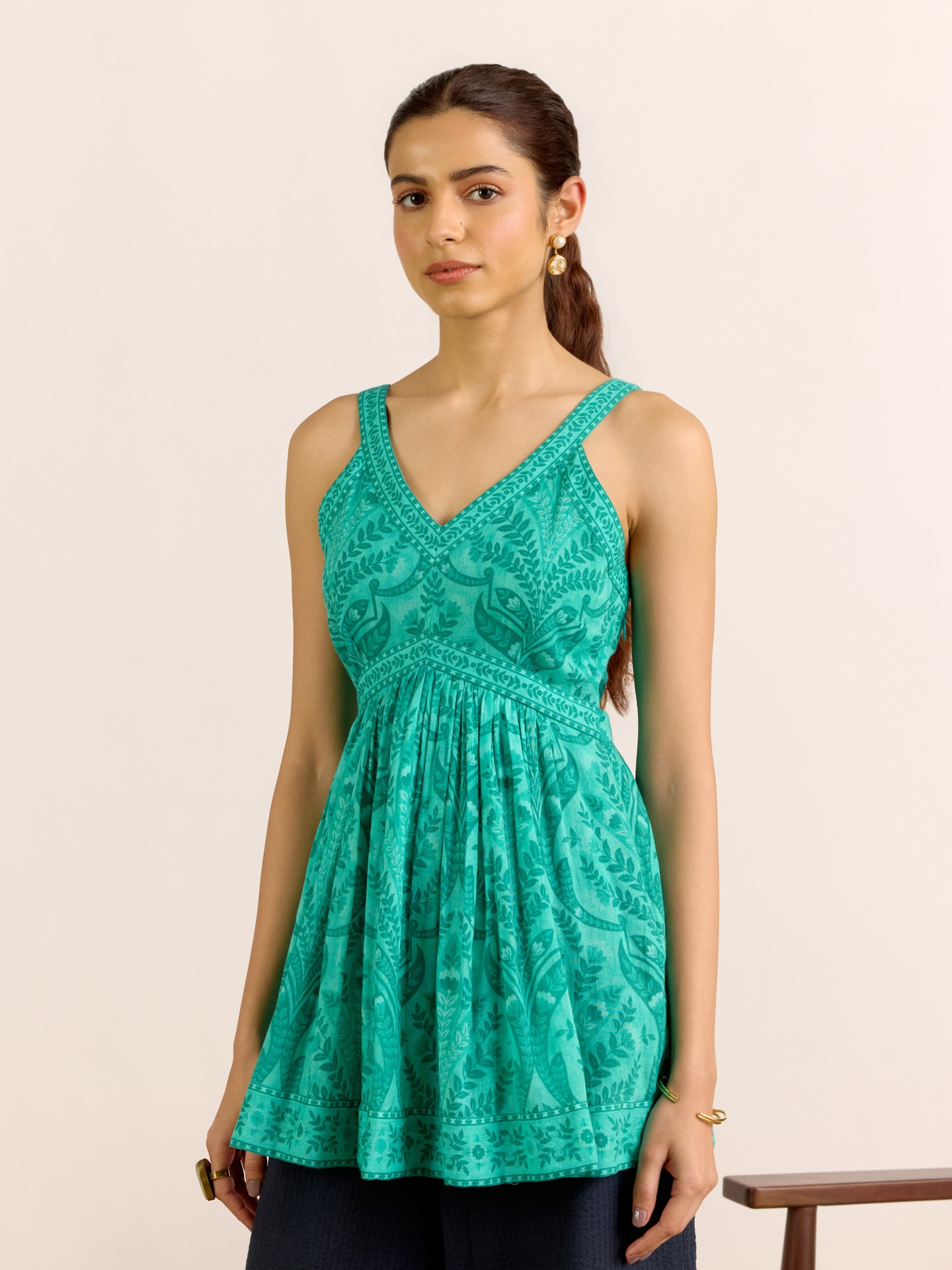 Peacock  Blue Delilah Short Top
