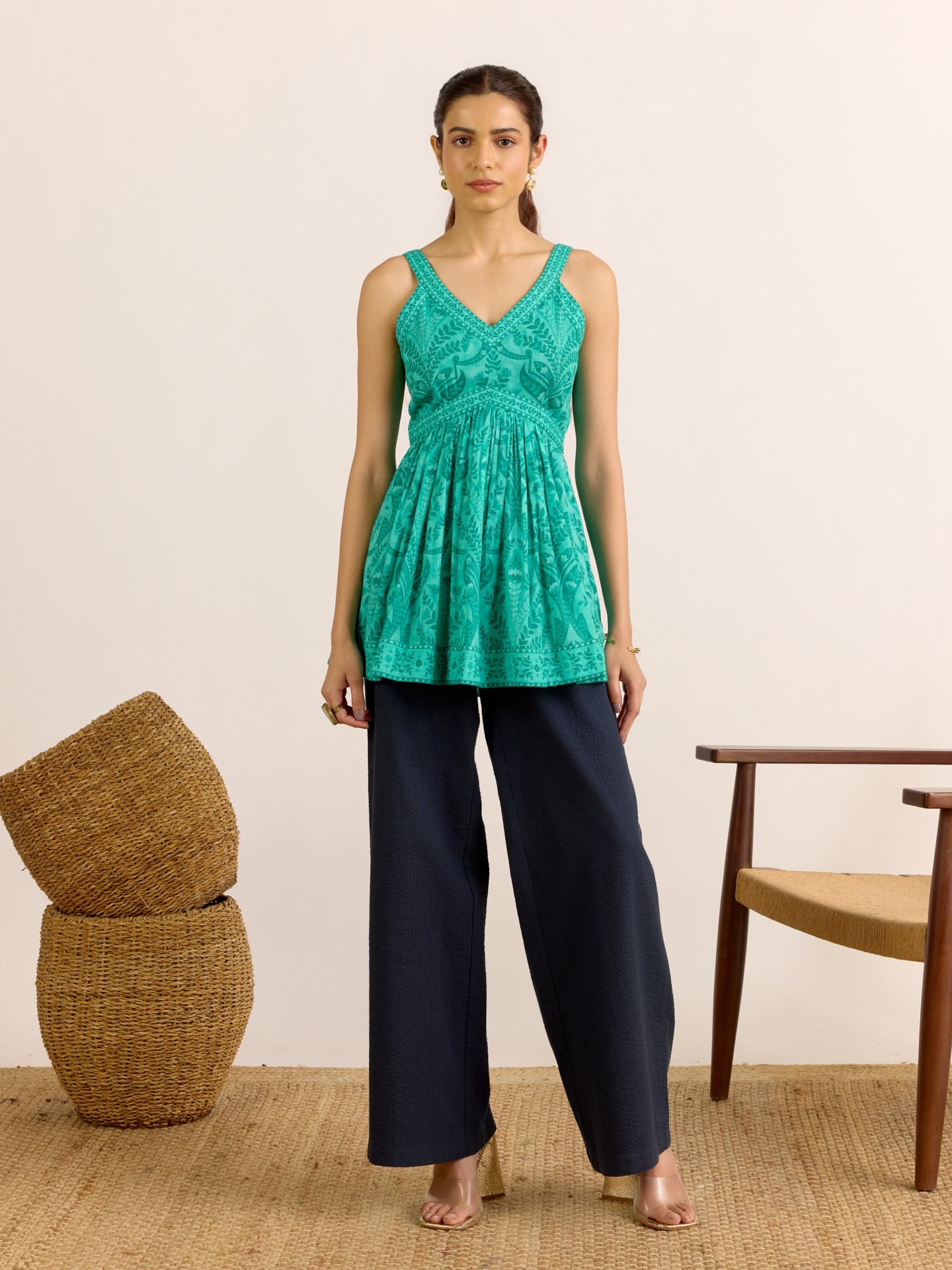 Peacock  Blue Delilah Short Top